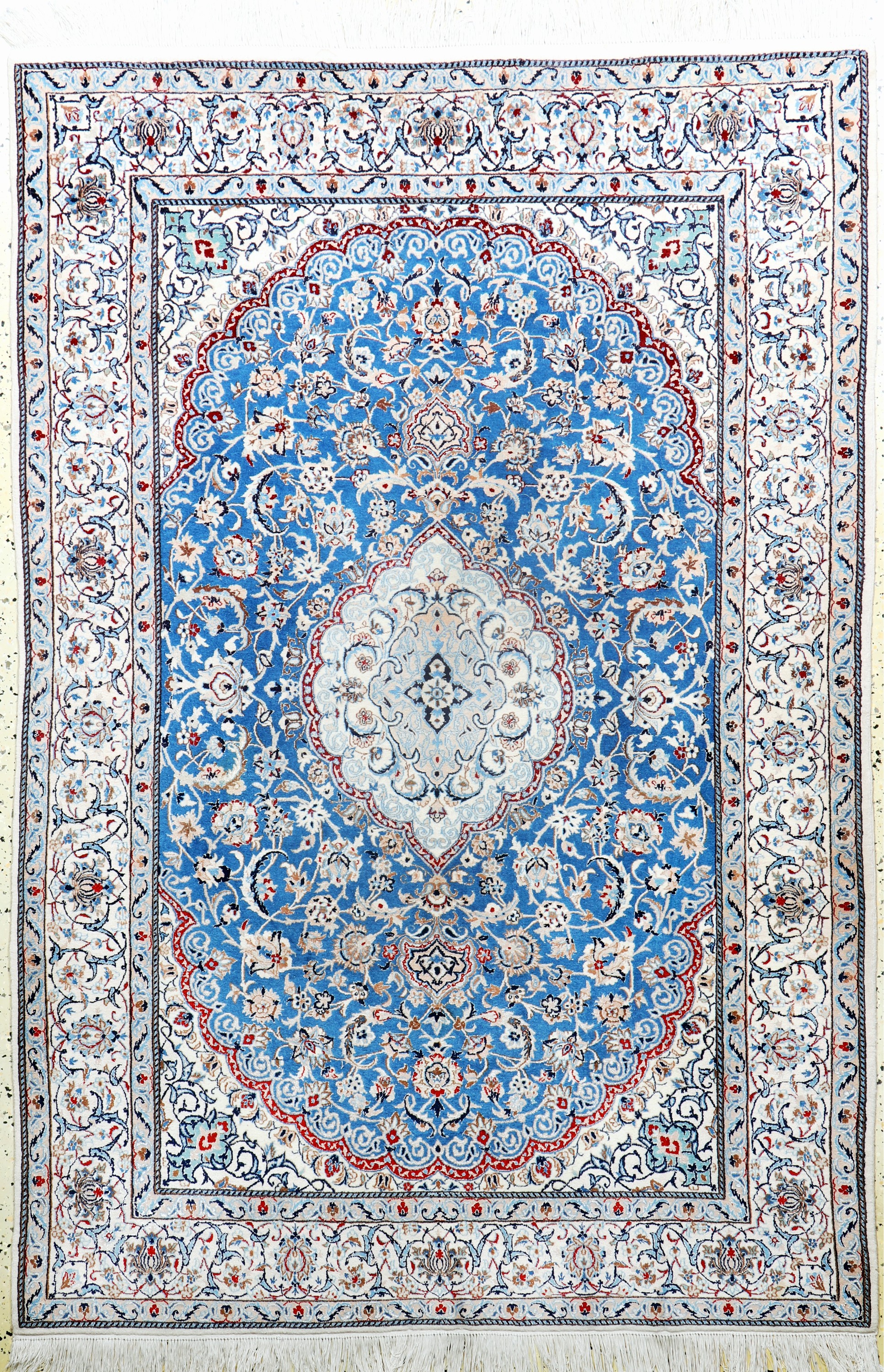 Nain fein(6 La), Persien, Mitte 20.Jhd, Korkwolle mit Seide, ca. 192 x 129 cm, ca. 1,0Mio. Kn/qm, EHZ: 2