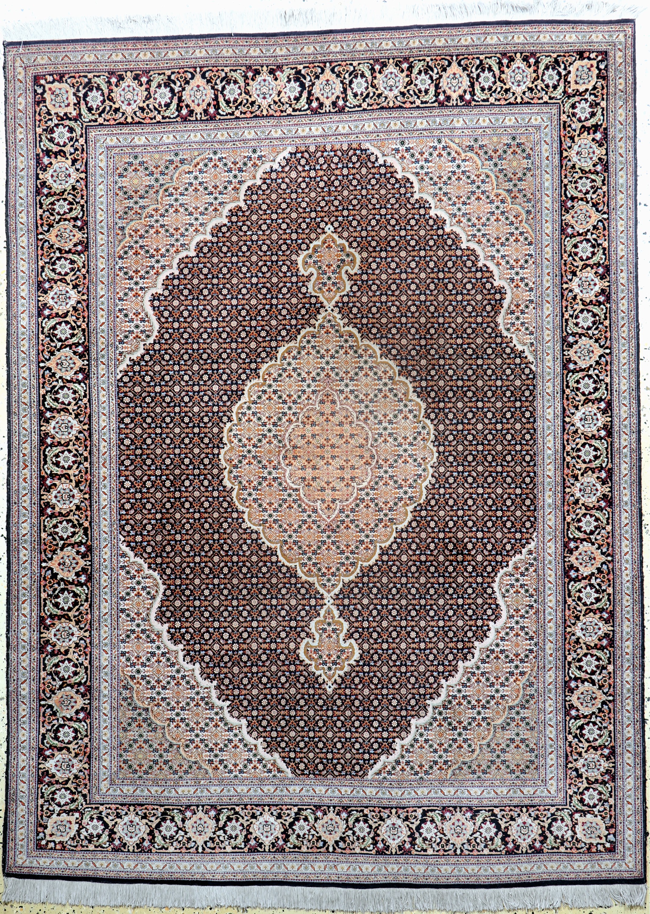 Täbriz fein(50 Raj), Persien, Mitte 20.Jhd,Korkwolle mit Seide, ca. 200 x 150 cm, ca. 500.000 Kn/qm, EHZ: 2