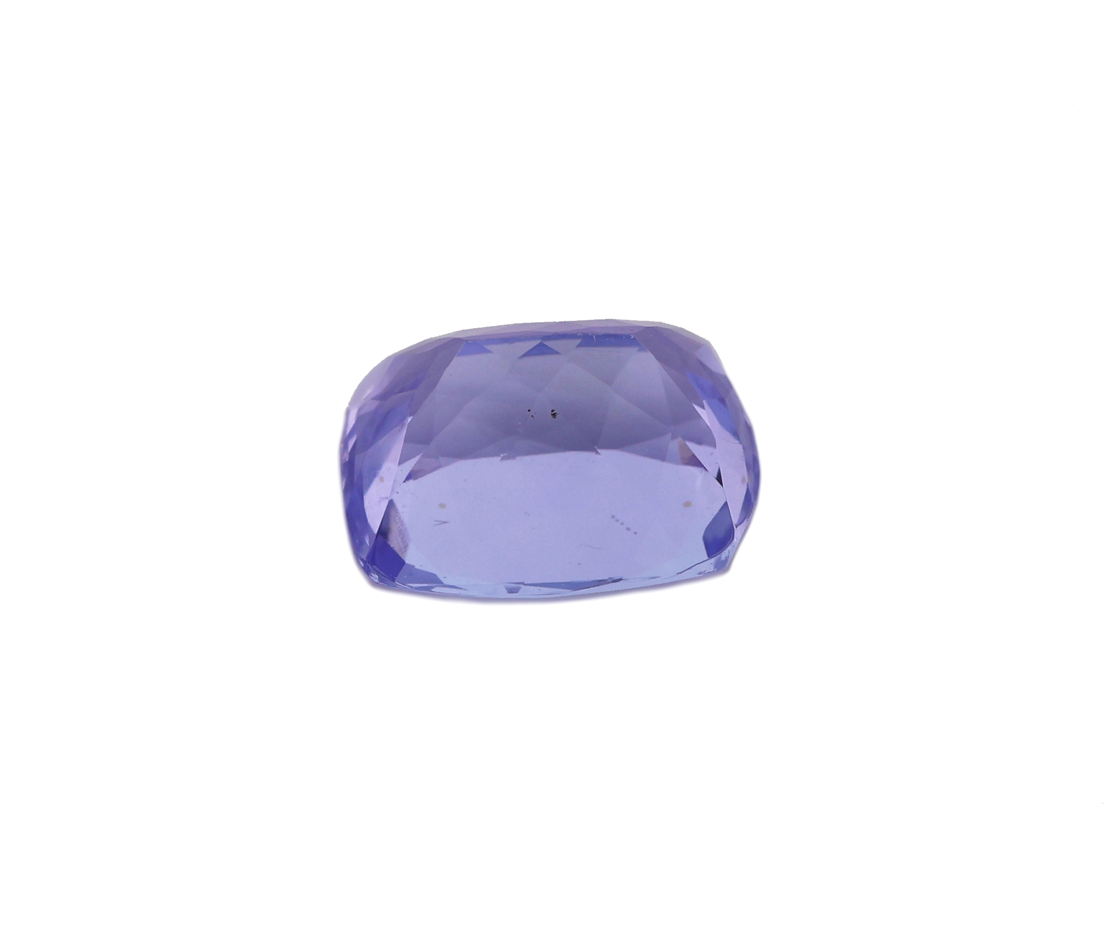 Detail a: Loser Tansanit, ca. 3.01 ct, 7.5 x 5.8 x 4.2 mm Kissenschliff