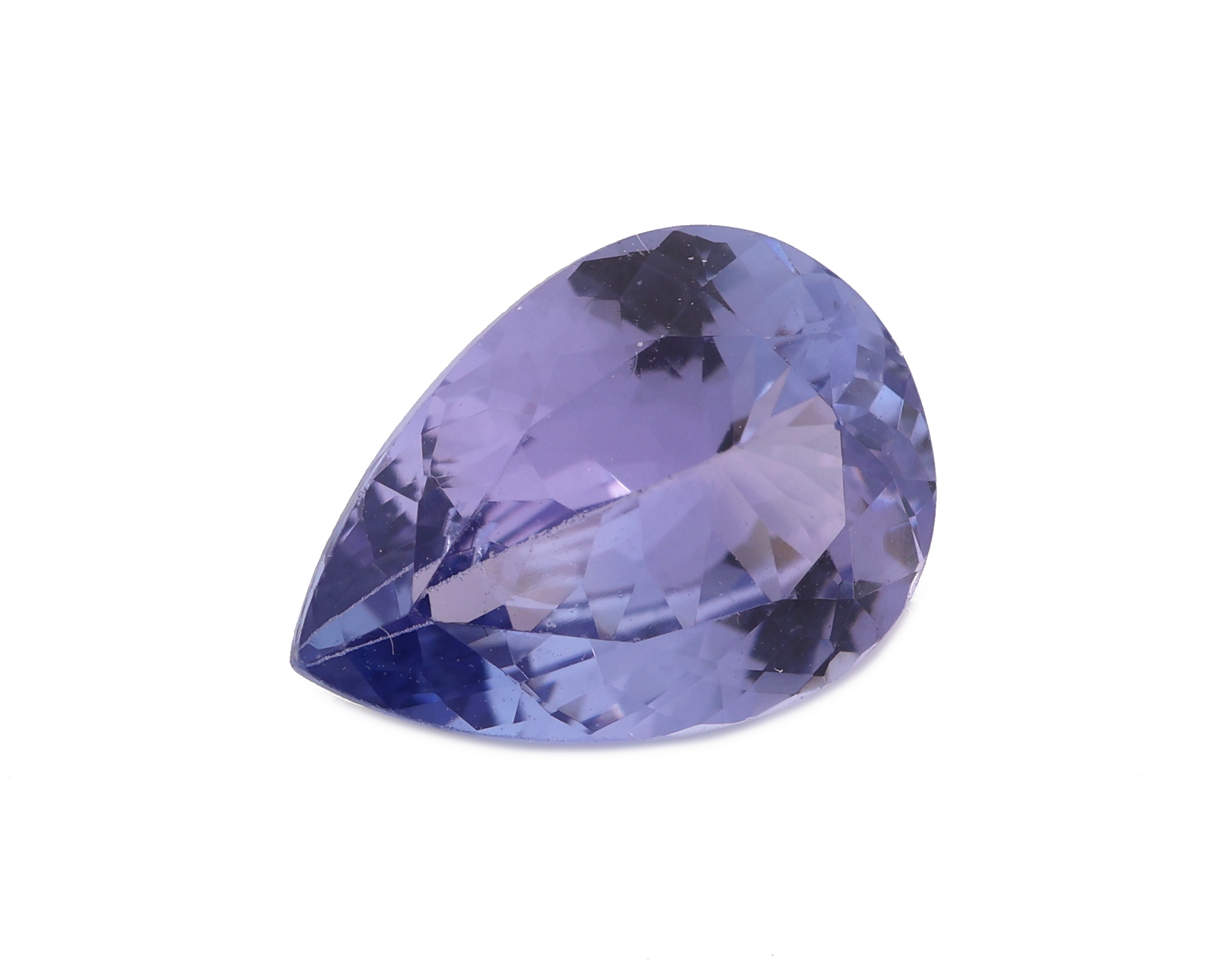 Detail a: Loser Tansanit, ca. 2.33 ct, facett. Tropfen, ca. 7.6 x 10.8 x 4.2 mm