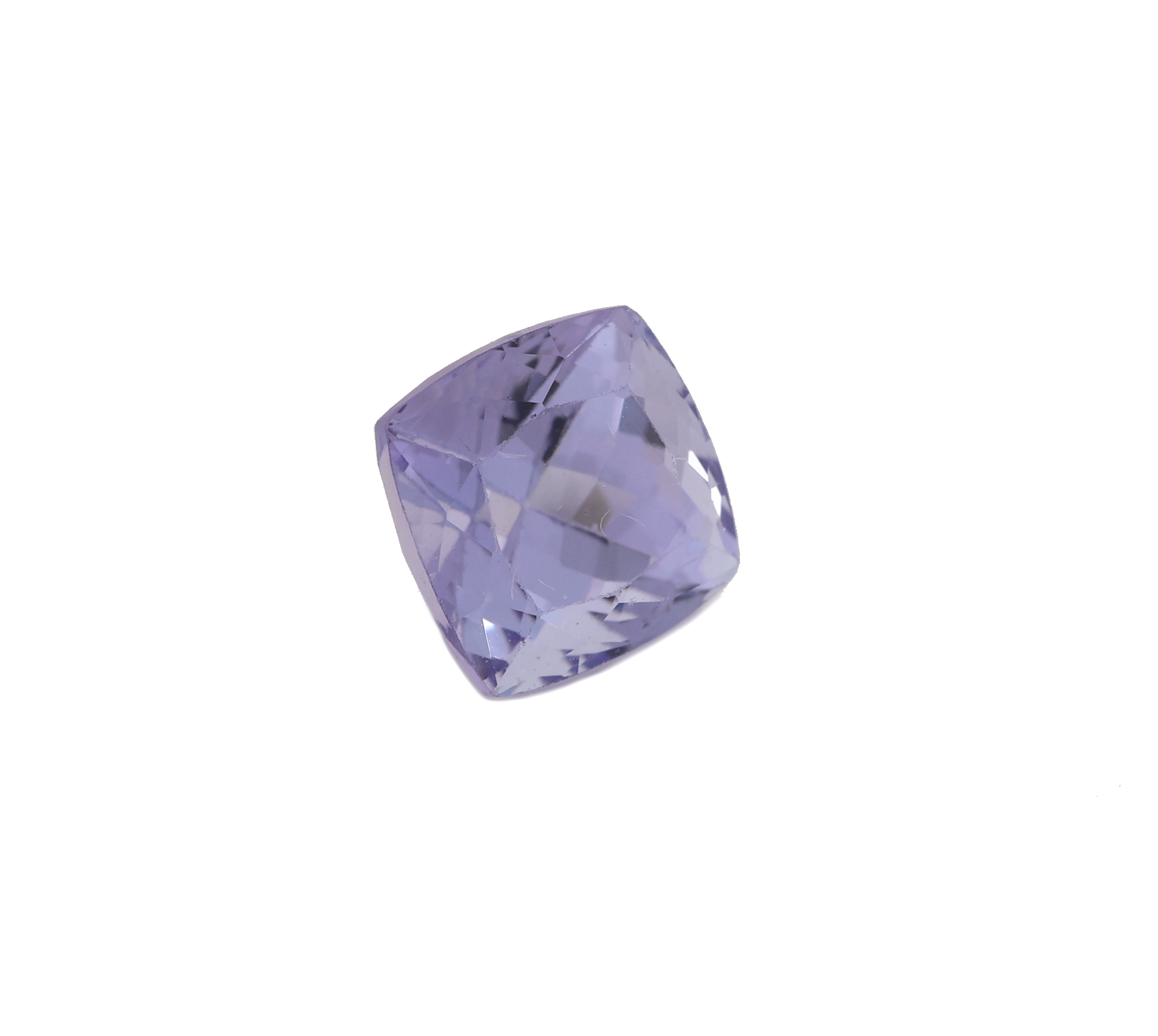 Detail a: Loser Tansanit, ca. 1.59 ct, ca. 6.1 x 6.1 x 5.1 mm Kissenschliff