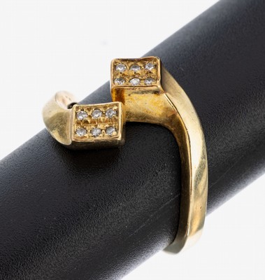 Image 26975408 - 14 kt Gold Diamant-Ring, GG 585/000, 12 8/8-Diamanten zus. ca. 0.06 ct Weiß/si, ...