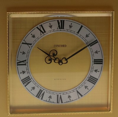 26975440a - CONCORD hochwertige 8-Tage-Tischuhr mit 1/2- Stunden-Schlag im vergoldeten Gehäuse, ...