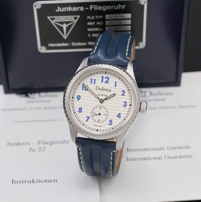 Image 26975445 - DUFEAU Armbanduhr JU 52 Referenz J222-55, Schweiz verk. lt. beil. Pap. 12/1997, ...