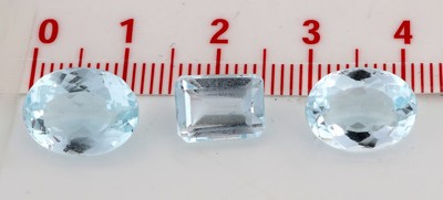 26975458d - Lot 3 lose Aquamarine, zus. ca. 14.49 ct, 2 x ovalfacett., 1 x Treppenschliff ...