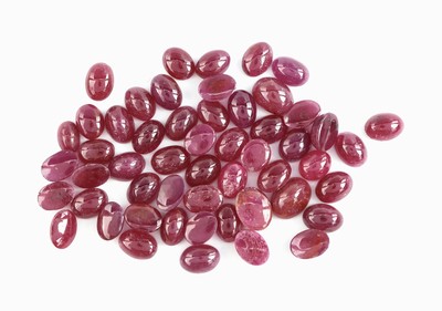 Image 26975468 - Lot lose Rubine, zus. ca. 58.36 ct, ovale Cabochons in versch. Größen und ...