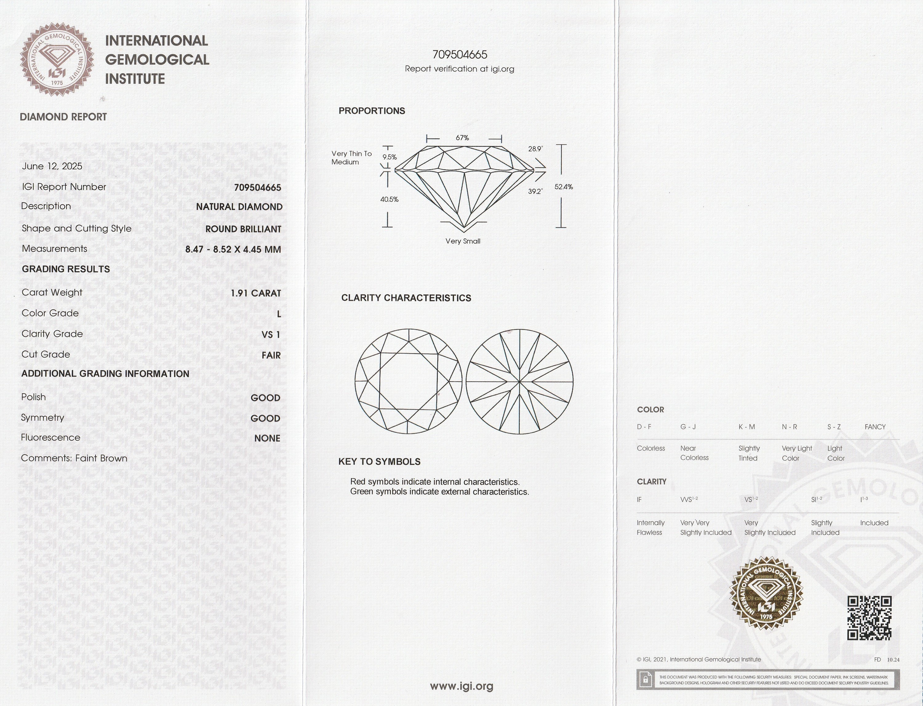 Detail a: 18 kt Gold Brillant-Ring, WG 750/000, Brillant ca. 1.91 ct get. Weiß(L)/vs1, RW 53, ca. 4.2 g, IGI-Expertise für Brillant anbei