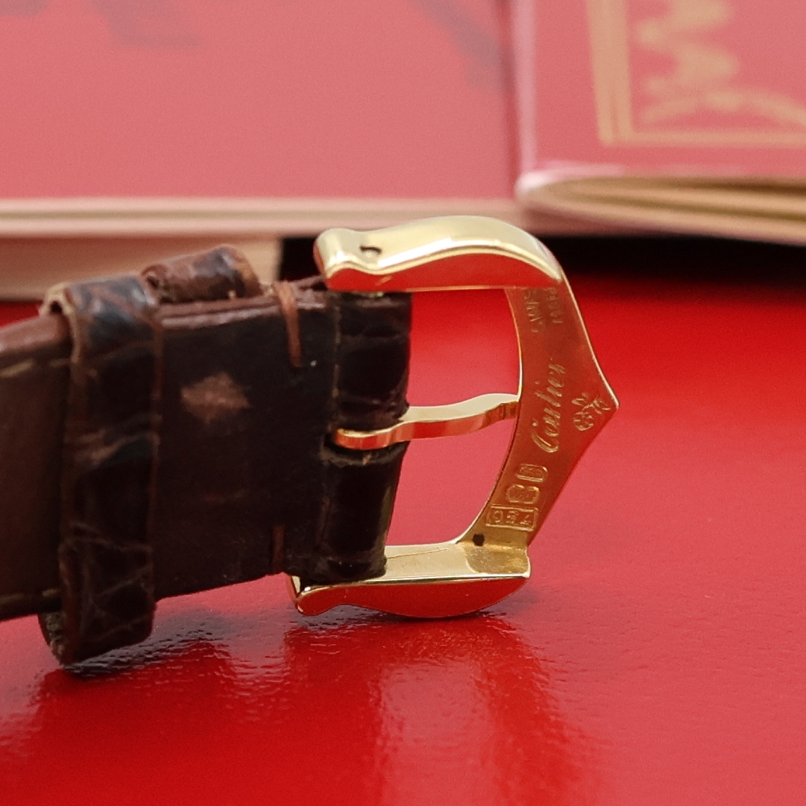 Detail b: CARTIER Diabolo Damenarmbanduhr Referenz 1440 in GG 750/000, Schweiz lt. orig. Papier verk. 1994, quarz, 2-tlg. Geh., Boden 6-fach verschr., Krone u. ...