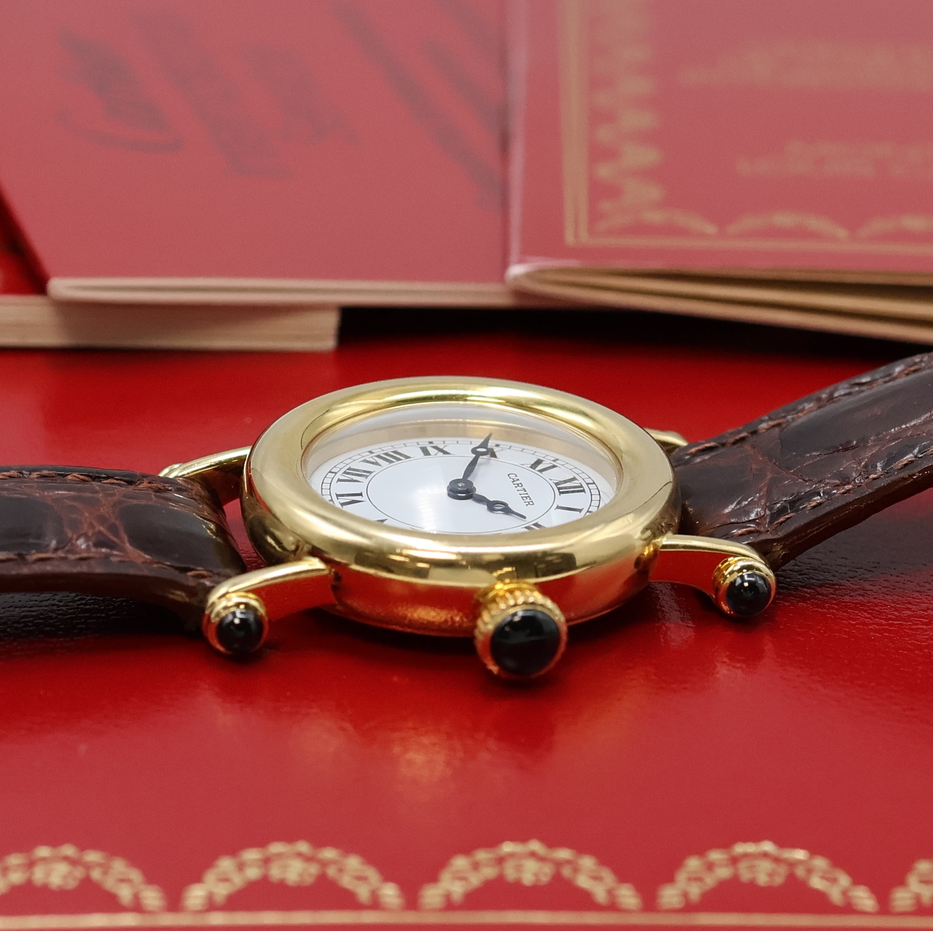 Detail c: CARTIER Diabolo Damenarmbanduhr Referenz 1440 in GG 750/000, Schweiz lt. orig. Papier verk. 1994, quarz, 2-tlg. Geh., Boden 6-fach verschr., Krone u. ...