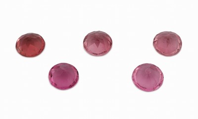 26975500a - Lot 5 lose Turmaline, zus. ca. 5.82 ct, rundfacett., versch. Farbnuancen ...