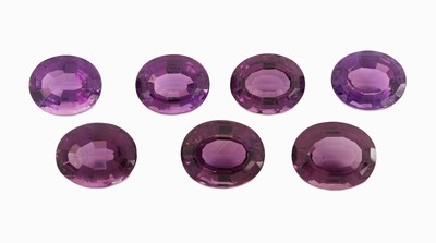 Image 26975508 - Lot 7 lose Amethyste, zus. ca. 65.36 ct, ovalfacett., versch. Größen und ...