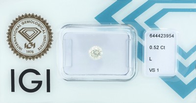 Image 26975515 - Loser Brillant, 0.52 ct get.Weiß(L)/vs1, eingeschweißt, mit IGI-Expertise ...
