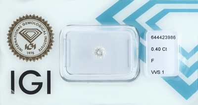 Image 26975516 - Loser Brillant, 0.40 ct feines Weiß+(F)/vvs1, eingeschweißt, mit ...
