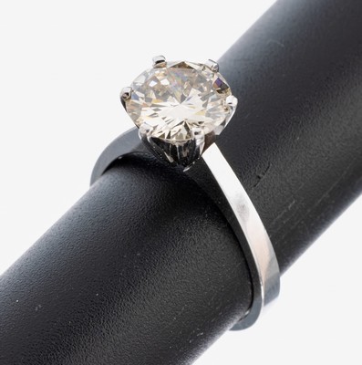Image 26975523 - 18 kt Gold Brillant-Ring, WG 750/000, Brillant ca. 1.91 ct get. Weiß(L)/vs1, RW ...