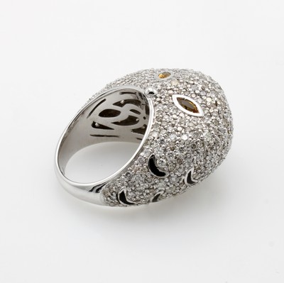 26975552a - Ring ´Eule´ mit Brillanten und Citrinen, WG 585/000, Ringkopf in Form einer Eule, 2 ...