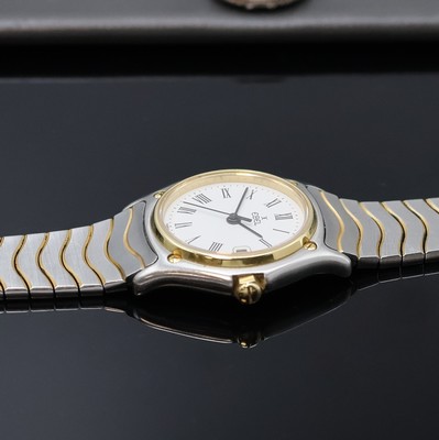 26975556c - EBEL Classic Wave Damenarmbanduhr in Stahl/Gold, Schweiz um 1990, quartz, 2-tlg. Geh., ...
