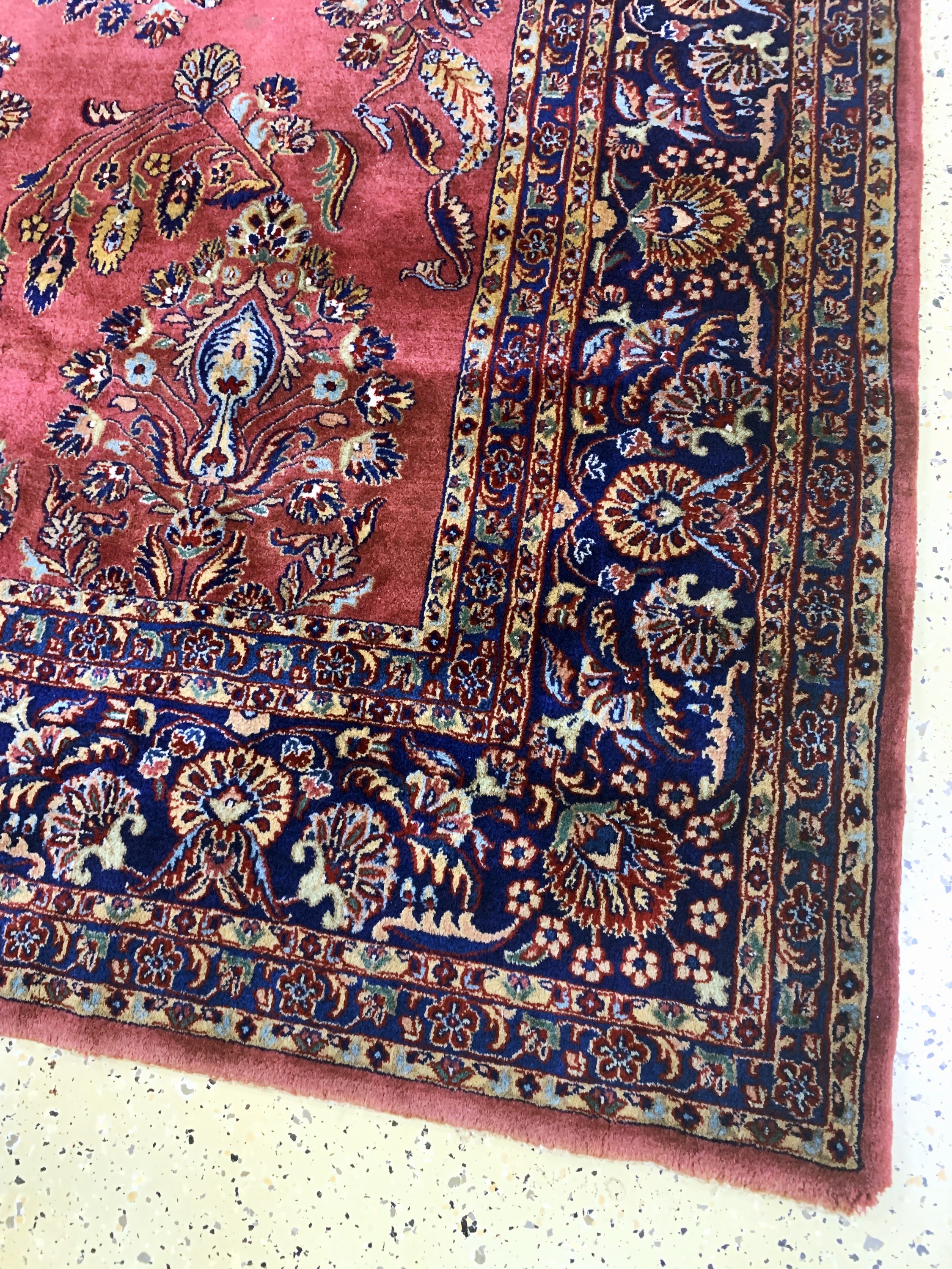 Detail a: Sarogh Kork fein, Indien, Mitte 20.Jhd, Korkwolle auf Baumwolle, ca. 300 x 245 cm, gereinigt, EHZ: 1-2