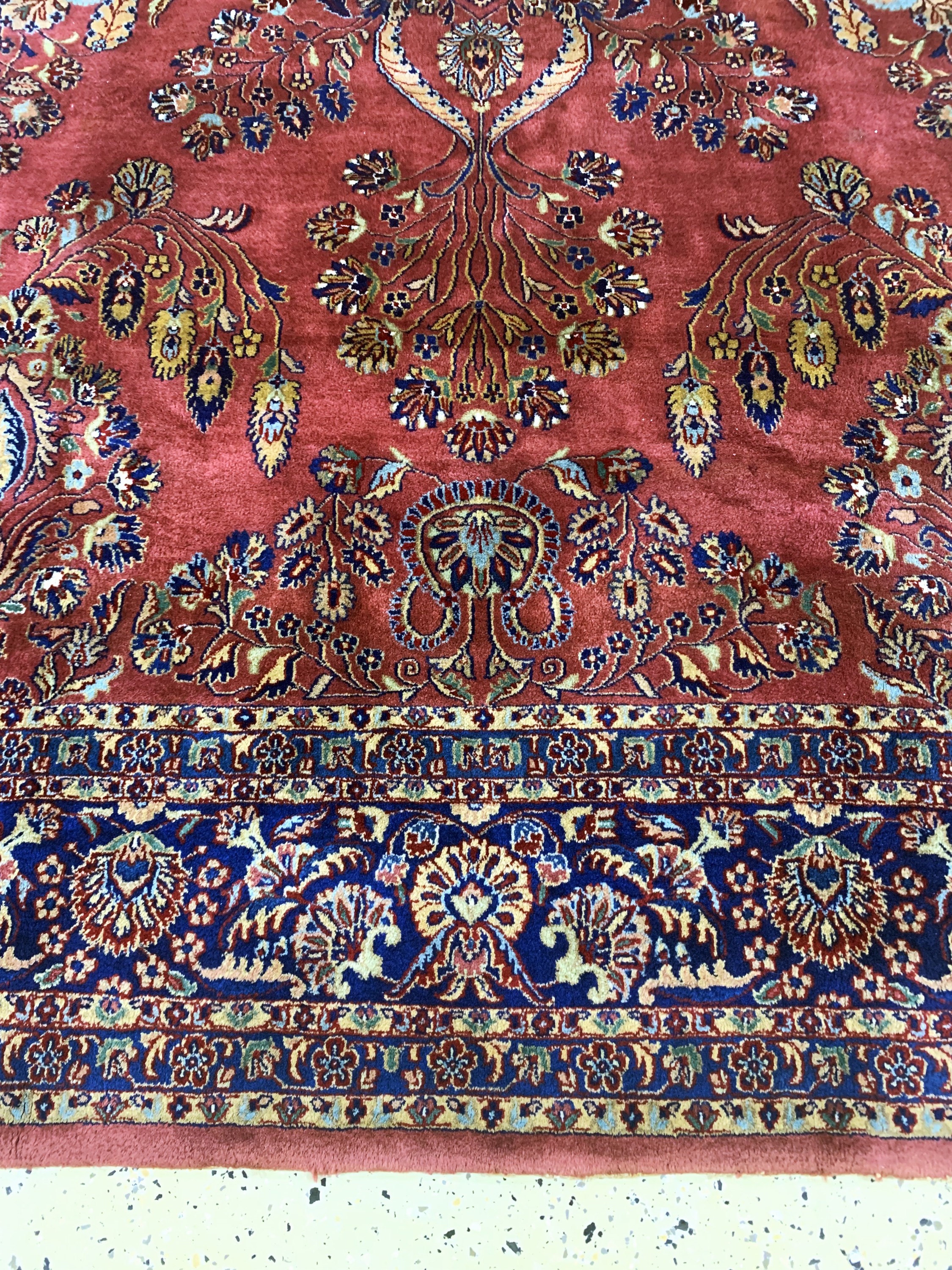 Detail b: Sarogh Kork fein, Indien, Mitte 20.Jhd, Korkwolle auf Baumwolle, ca. 300 x 245 cm, gereinigt, EHZ: 1-2