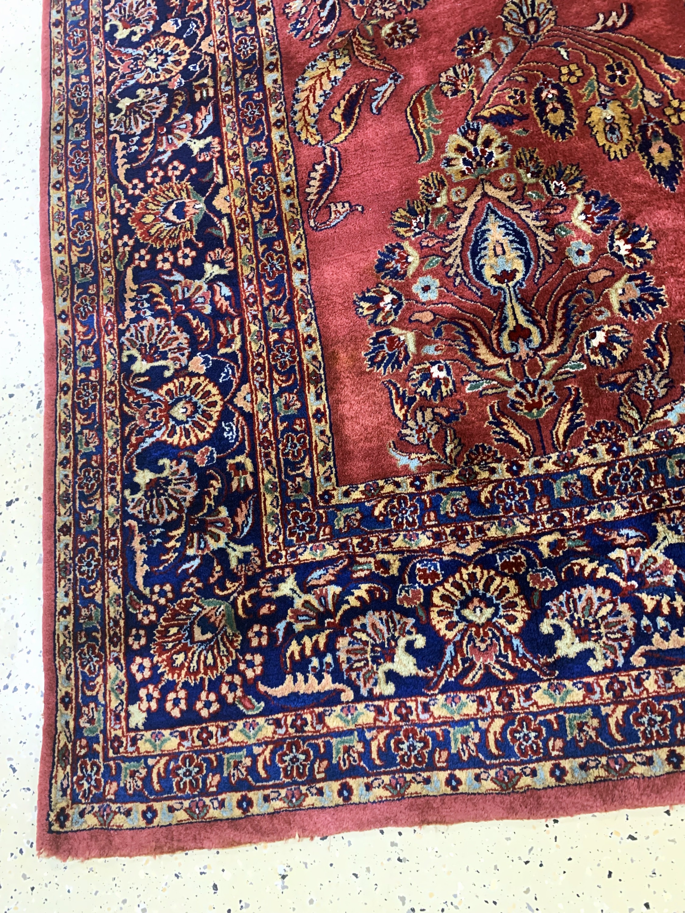Detail c: Sarogh Kork fein, Indien, Mitte 20.Jhd, Korkwolle auf Baumwolle, ca. 300 x 245 cm, gereinigt, EHZ: 1-2