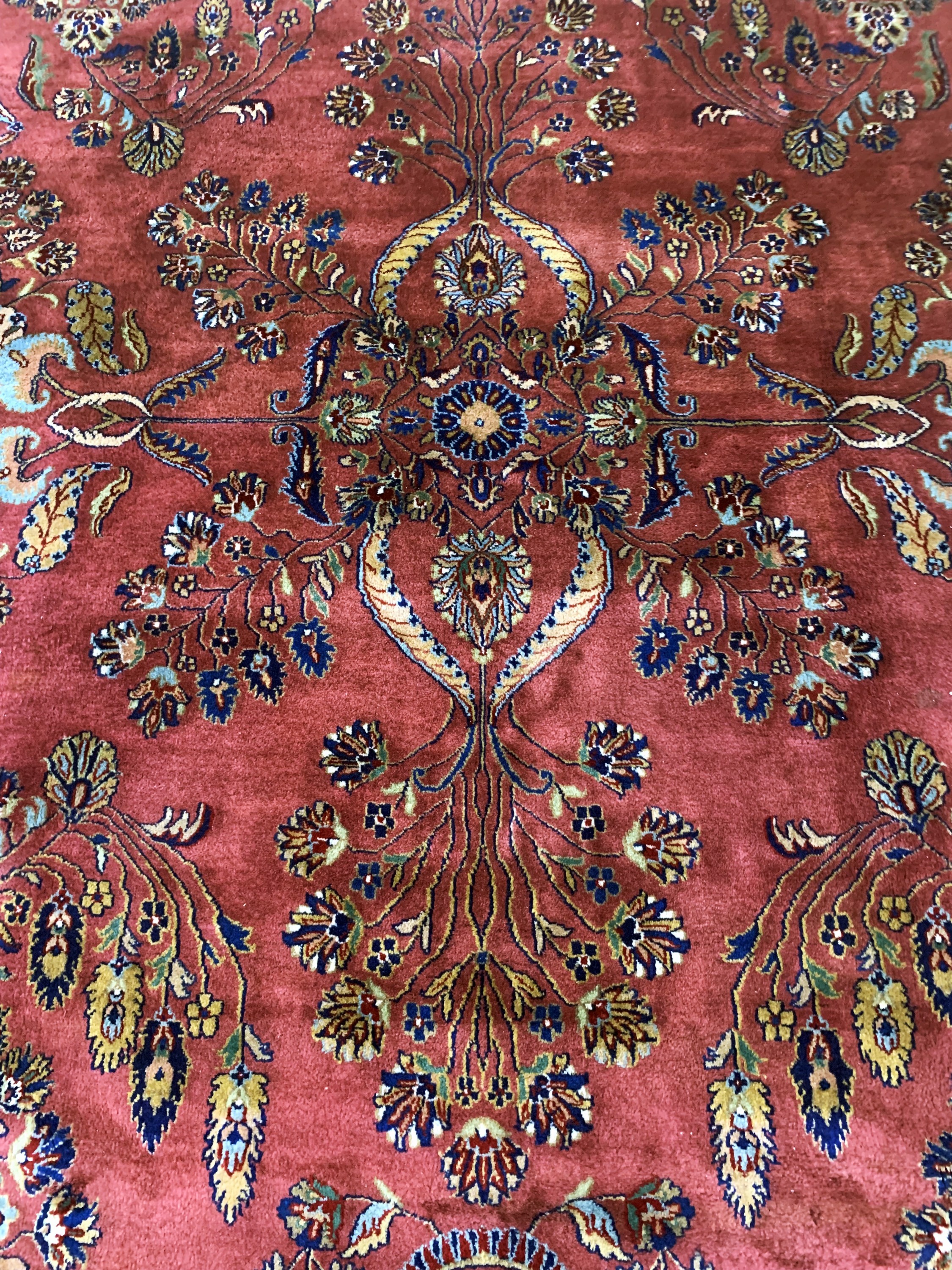 Detail d: Sarogh Kork fein, Indien, Mitte 20.Jhd, Korkwolle auf Baumwolle, ca. 300 x 245 cm, gereinigt, EHZ: 1-2