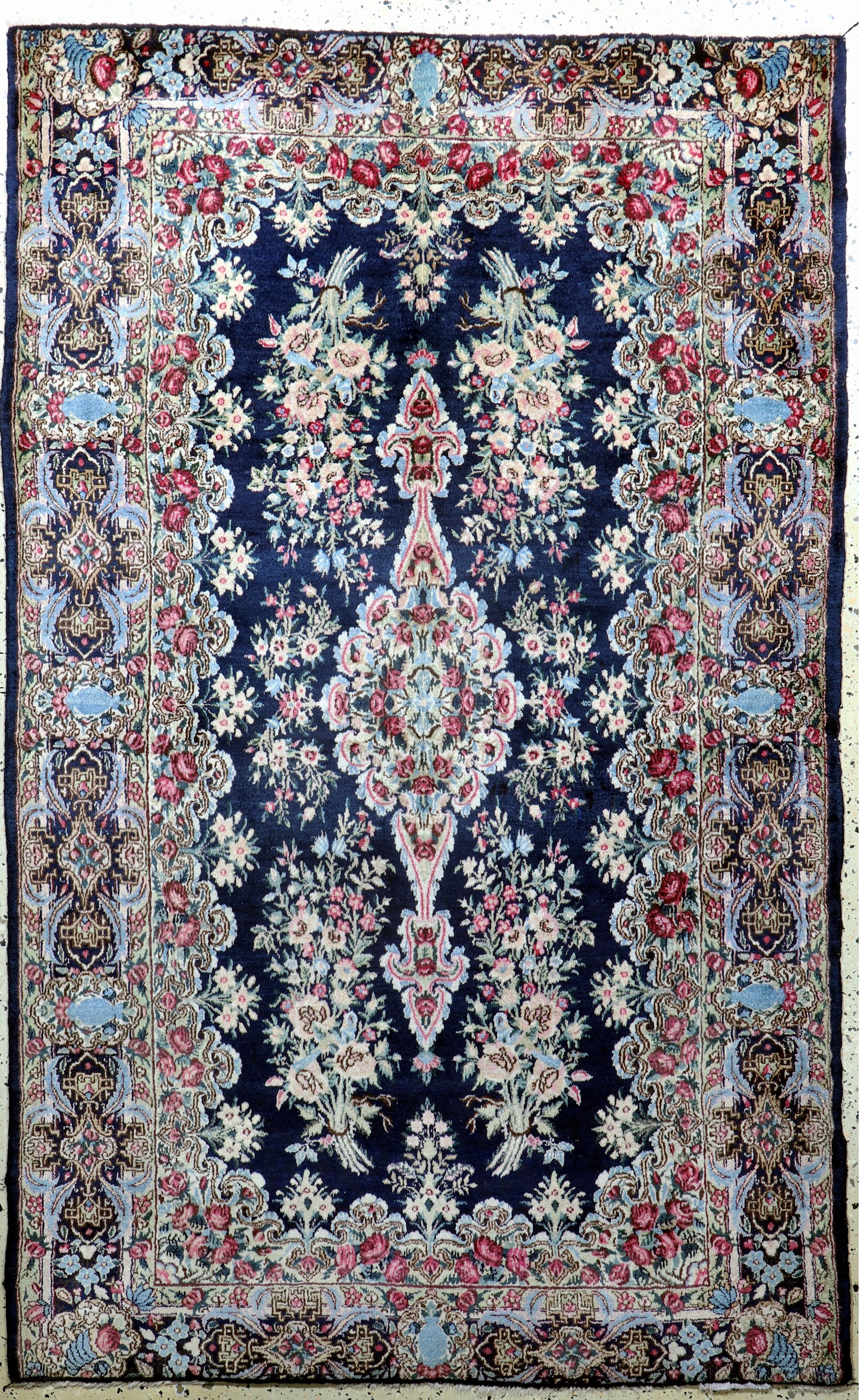 Kerman"Lawar"antik, Persien, um 1900, Korkwolle auf Baumwolle, ca. 203 x 130 cm, gereinigt, EHZ: 2(verkürzt)
