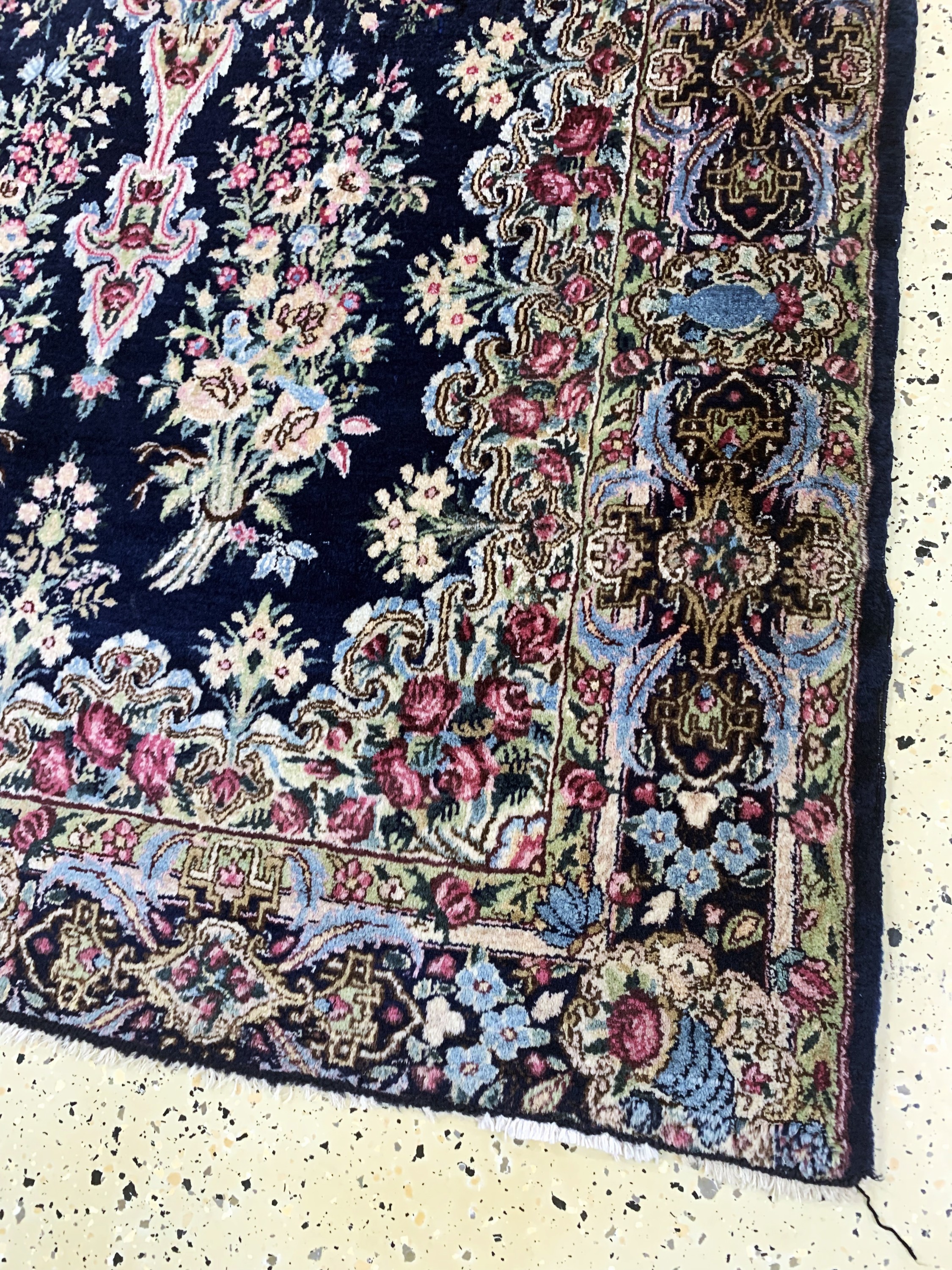Detail a: Kerman"Lawar"antik, Persien, um 1900, Korkwolle auf Baumwolle, ca. 203 x 130 cm, gereinigt, EHZ: 2(verkürzt)