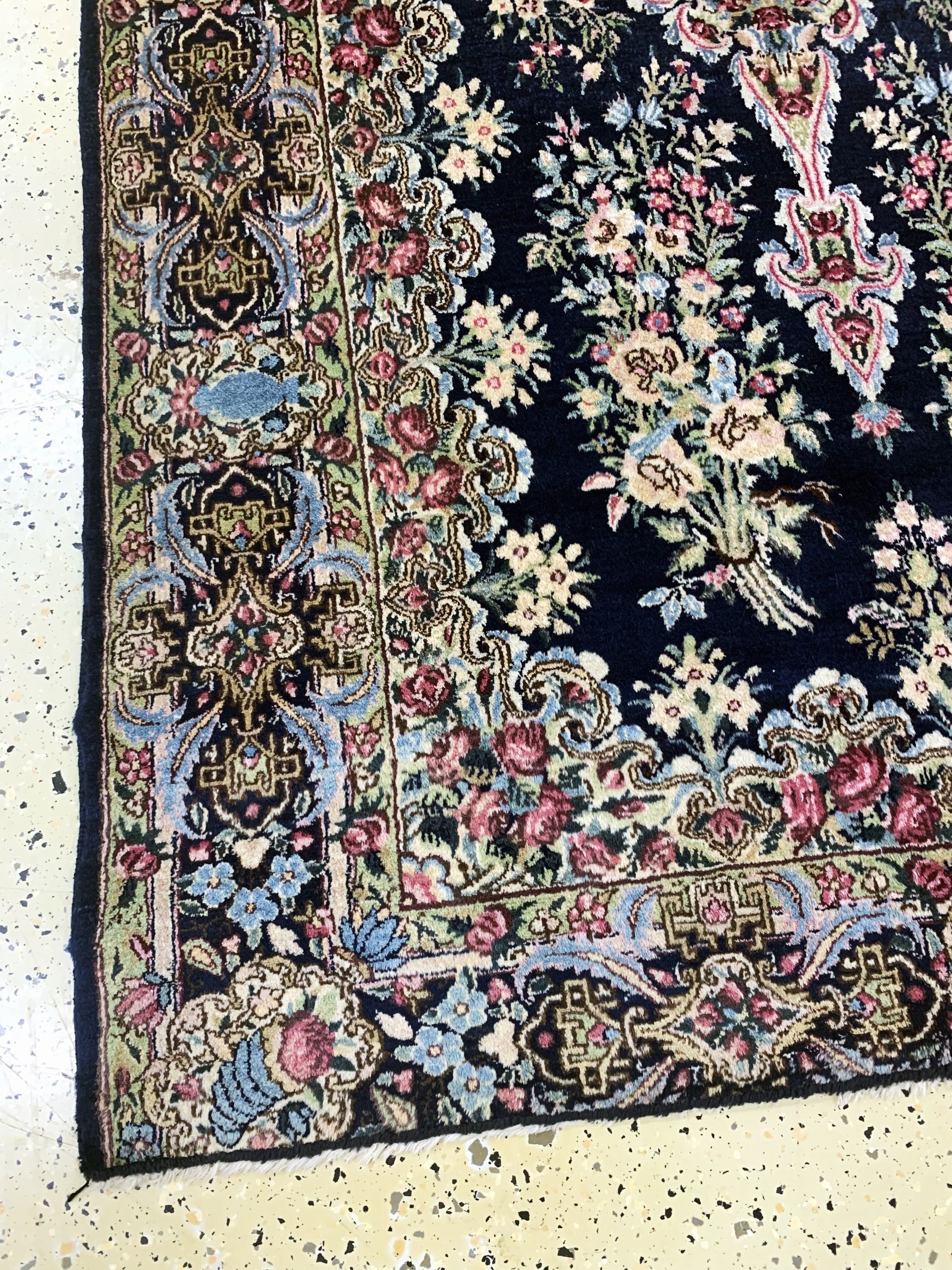 Detail b: Kerman"Lawar"antik, Persien, um 1900, Korkwolle auf Baumwolle, ca. 203 x 130 cm, gereinigt, EHZ: 2(verkürzt)