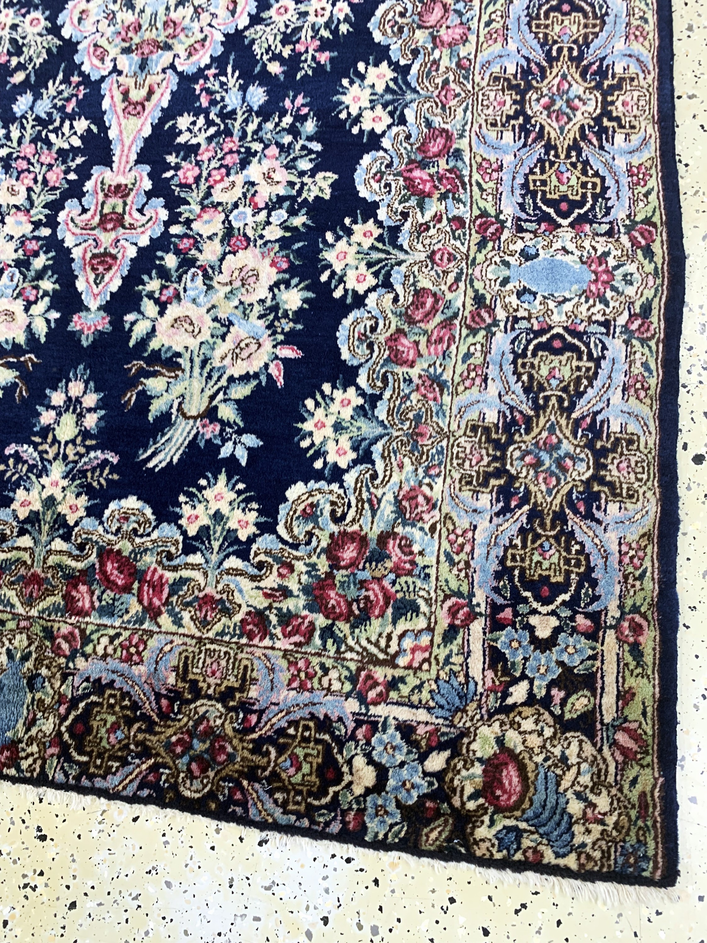 Detail d: Kerman"Lawar"antik, Persien, um 1900, Korkwolle auf Baumwolle, ca. 203 x 130 cm, gereinigt, EHZ: 2(verkürzt)