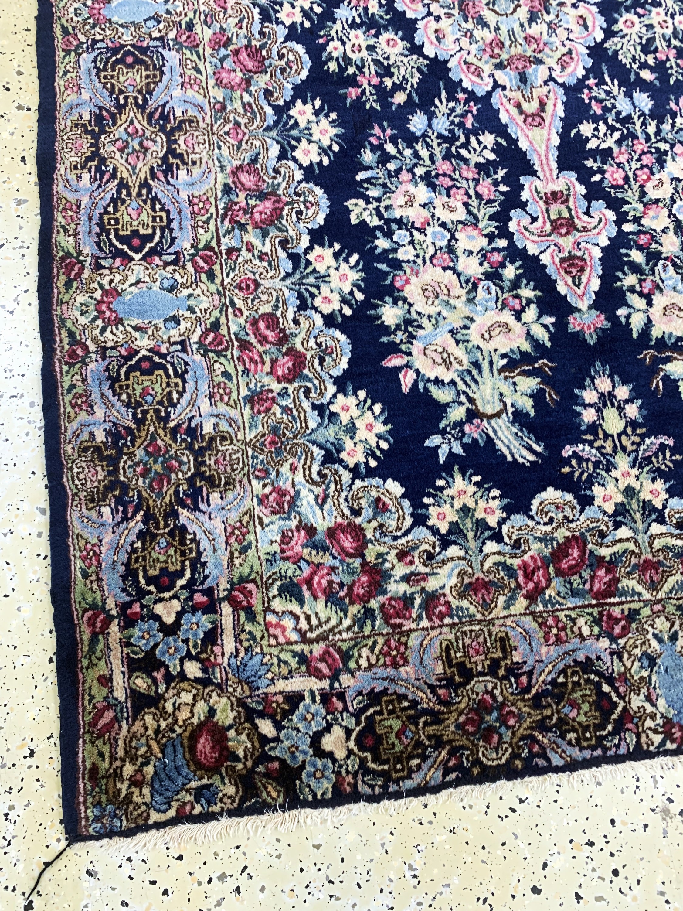 Detail e: Kerman"Lawar"antik, Persien, um 1900, Korkwolle auf Baumwolle, ca. 203 x 130 cm, gereinigt, EHZ: 2(verkürzt)