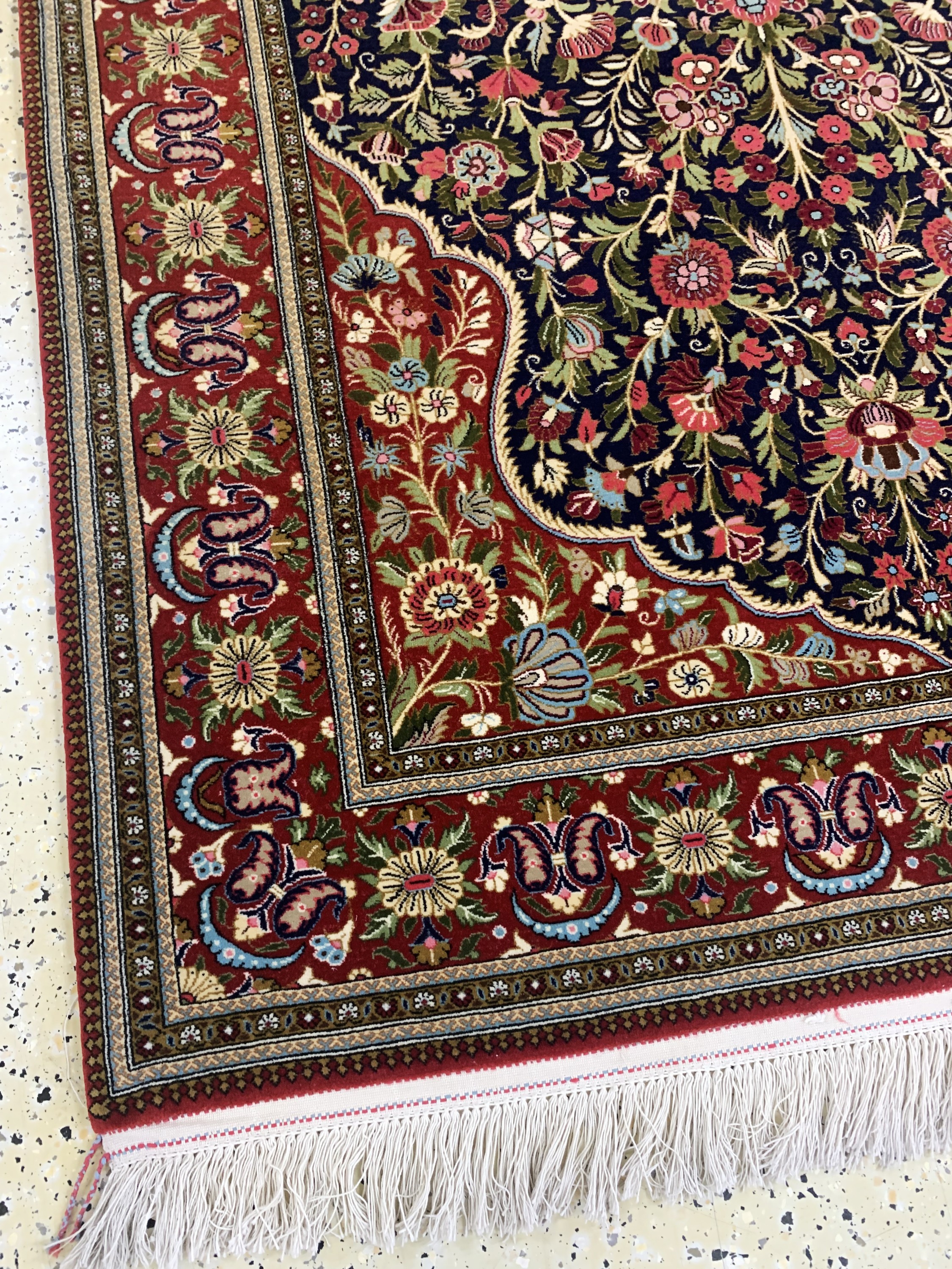 Detail e: Ghom Kork fein, Persien, Mitte 20.Jhd, Korkwolle auf Baumwolle, ca. 209 x 142 cm, nahezu neuwertig