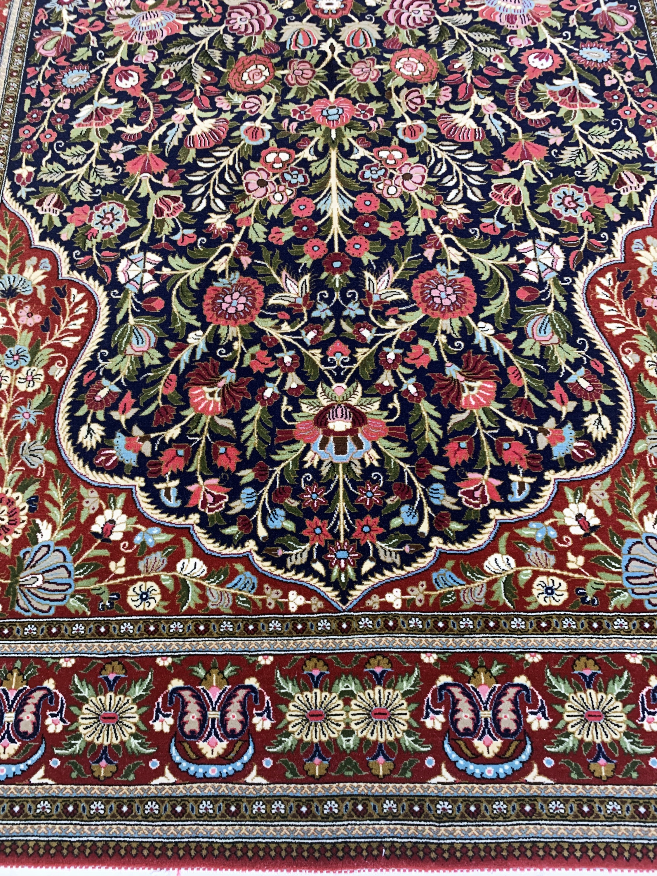 Detail f: Ghom Kork fein, Persien, Mitte 20.Jhd, Korkwolle auf Baumwolle, ca. 209 x 142 cm, nahezu neuwertig