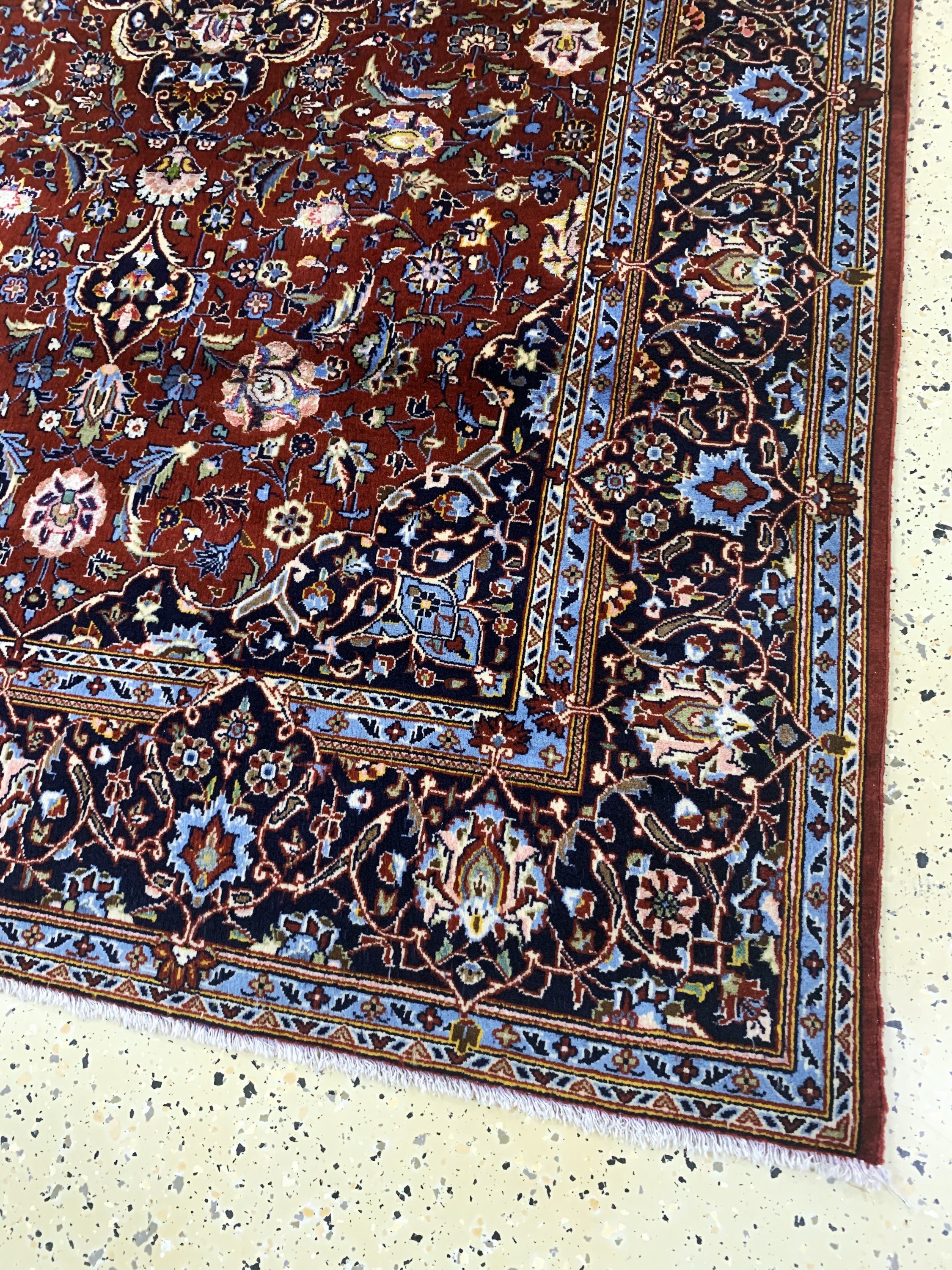 Detail a: Keschan Kork fein, Persien, Mitte 20.Jhd, Korkwolle mit Seide, ca. 209 x 142 cm, nahezu neuwertig