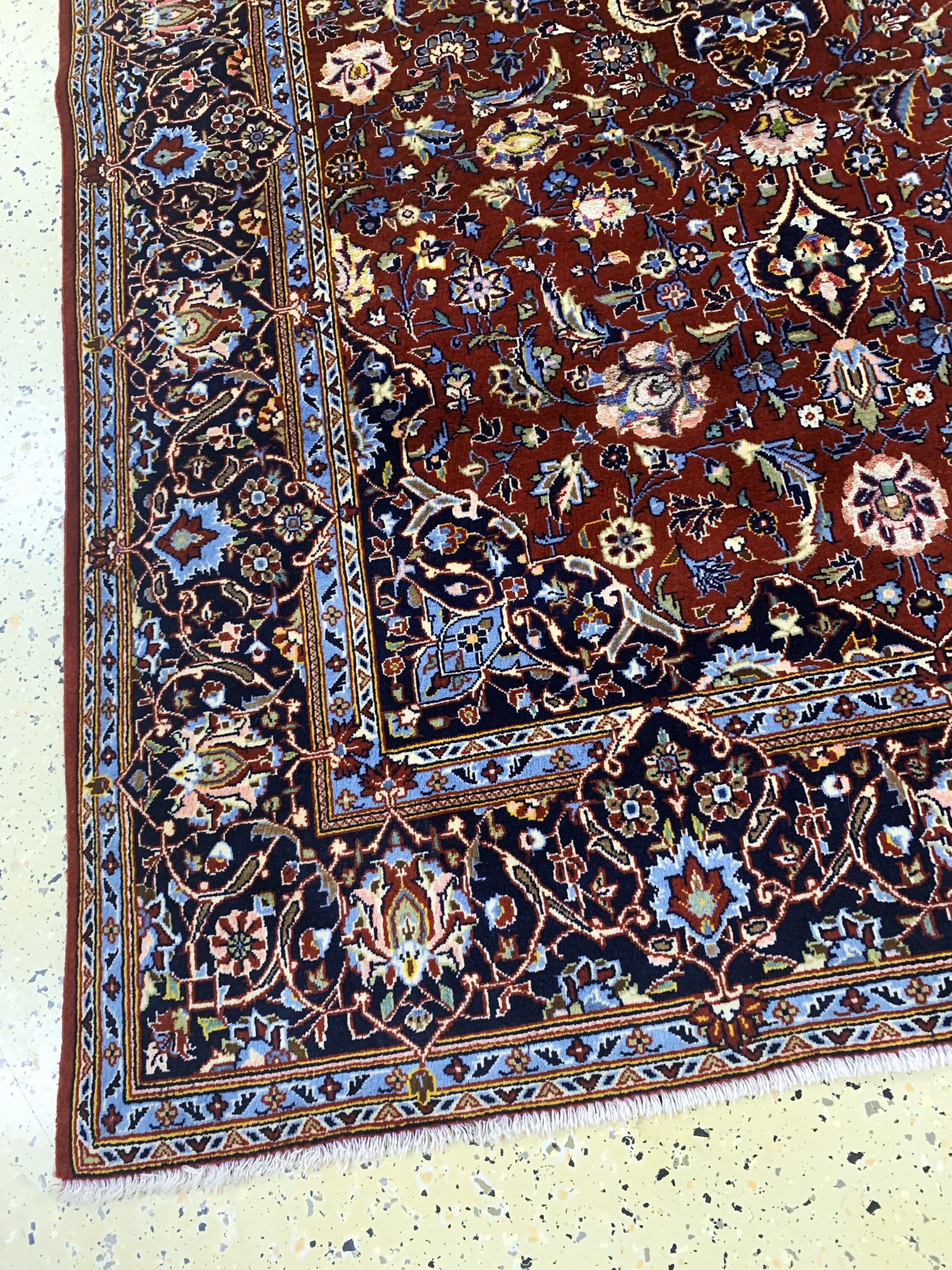 Detail b: Keschan Kork fein, Persien, Mitte 20.Jhd, Korkwolle mit Seide, ca. 209 x 142 cm, nahezu neuwertig