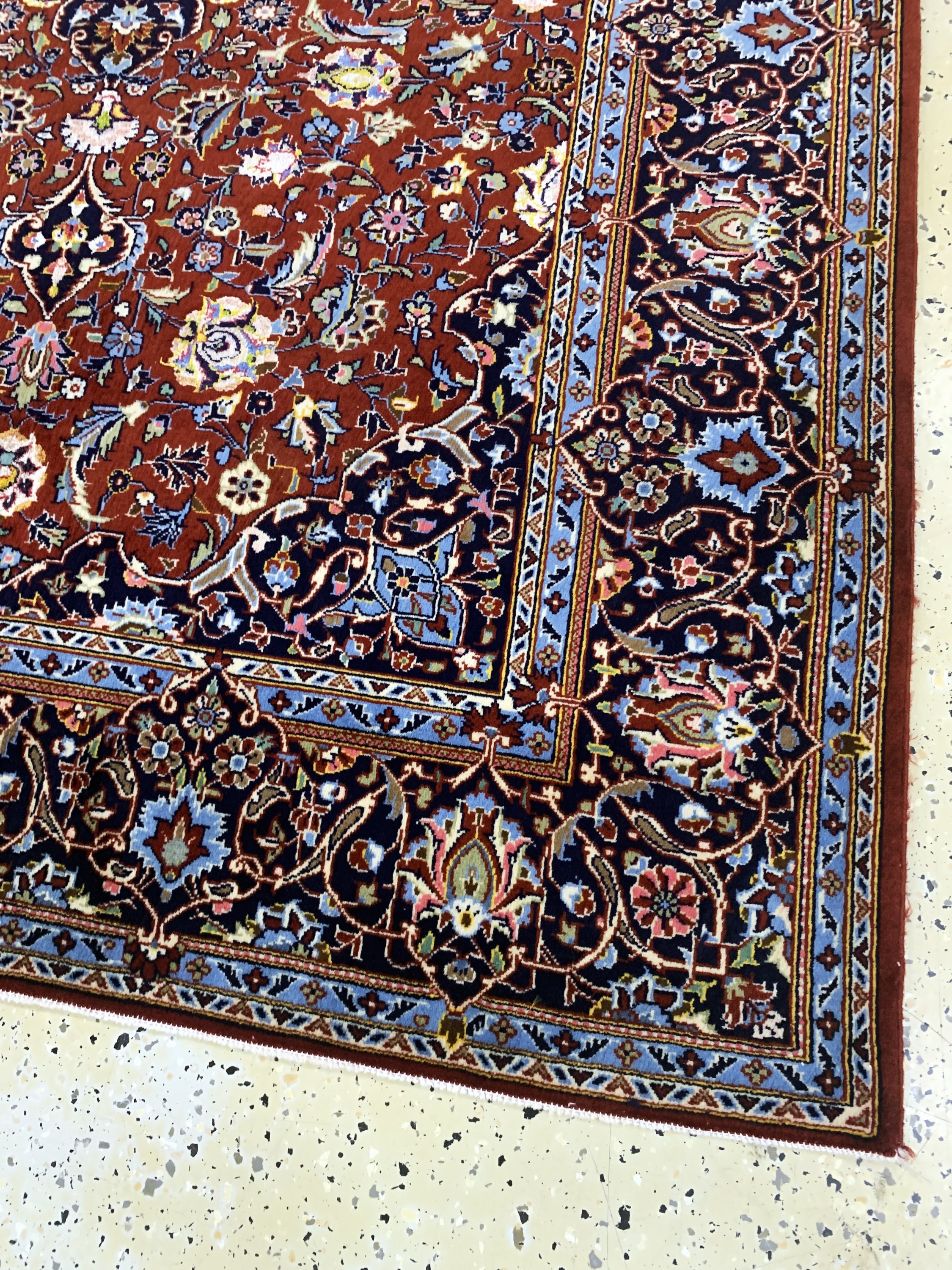 Detail d: Keschan Kork fein, Persien, Mitte 20.Jhd, Korkwolle mit Seide, ca. 209 x 142 cm, nahezu neuwertig