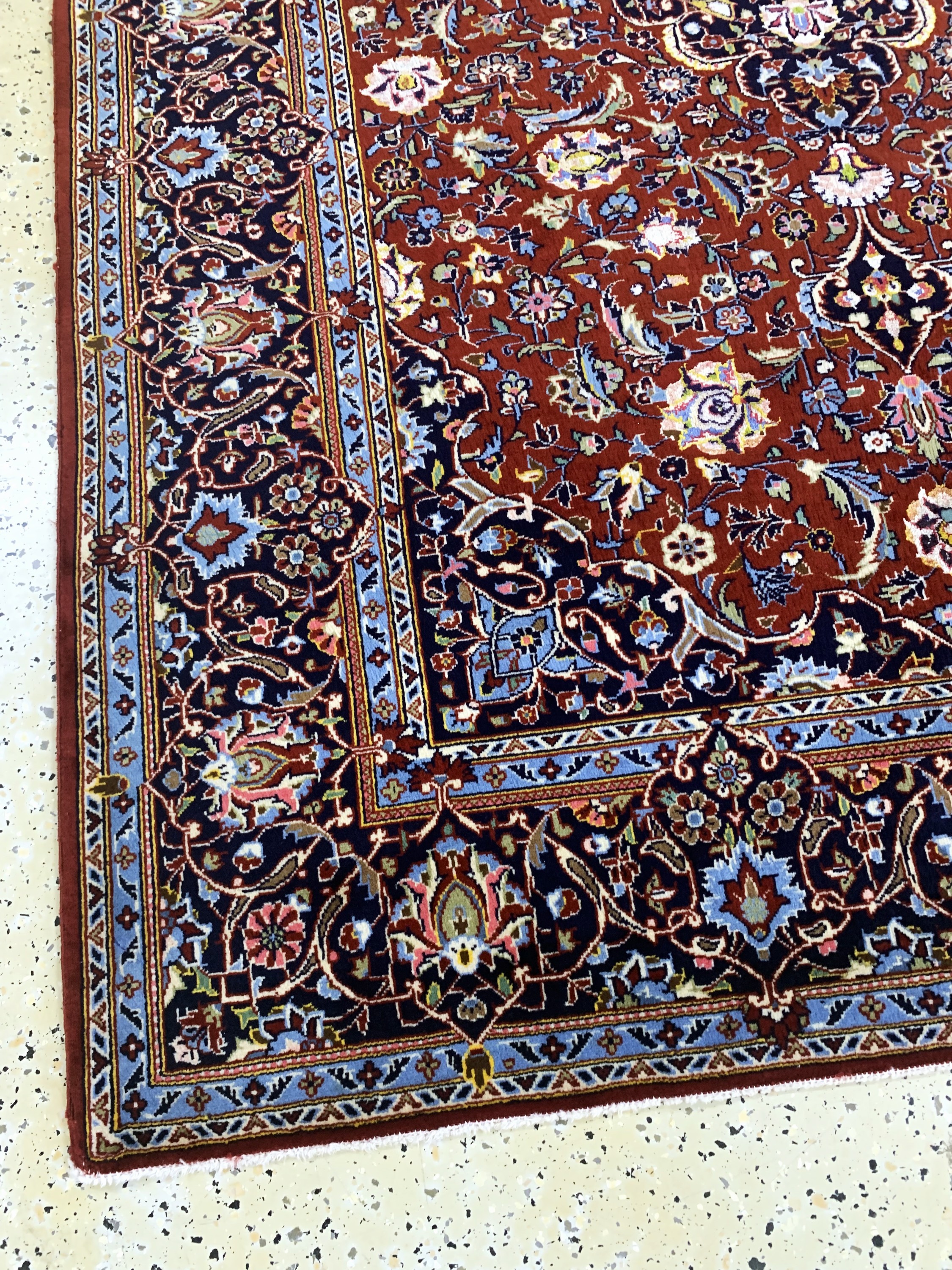 Detail e: Keschan Kork fein, Persien, Mitte 20.Jhd, Korkwolle mit Seide, ca. 209 x 142 cm, nahezu neuwertig