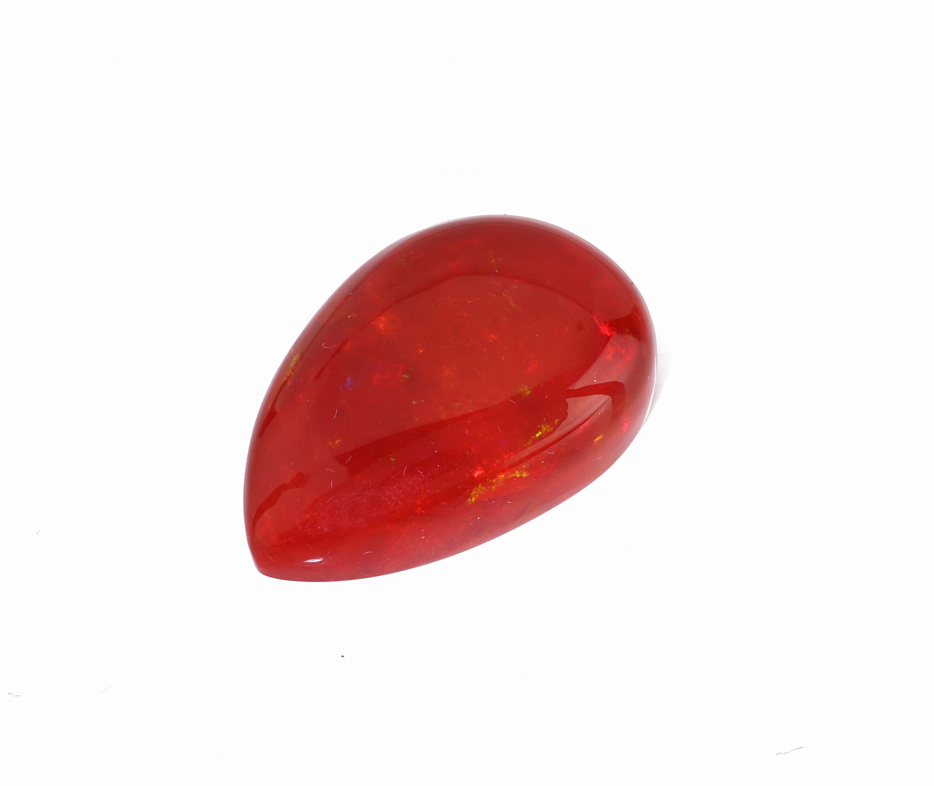 Detail a: Loser roter Opal, ca. 22.67 ct, tropfenf. Cabochon, ca. 25.95 x 18.15 x 9.59 mm