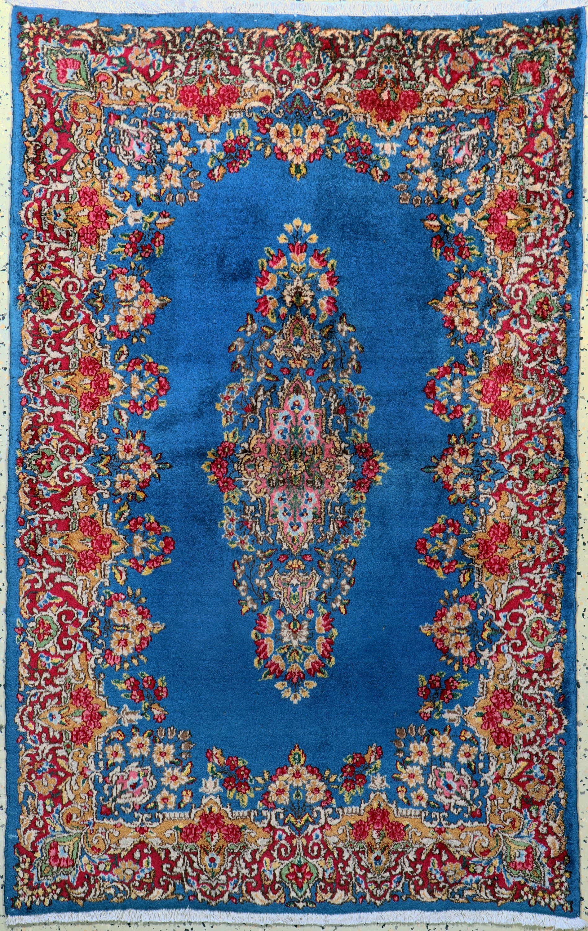 Kerman"Lawar"fein, Persien, Mitte 20.Jhd, Korkwolle auf Baumwolle, ca. 143 x 92 cm, gereinigt, EHZ: 1-2