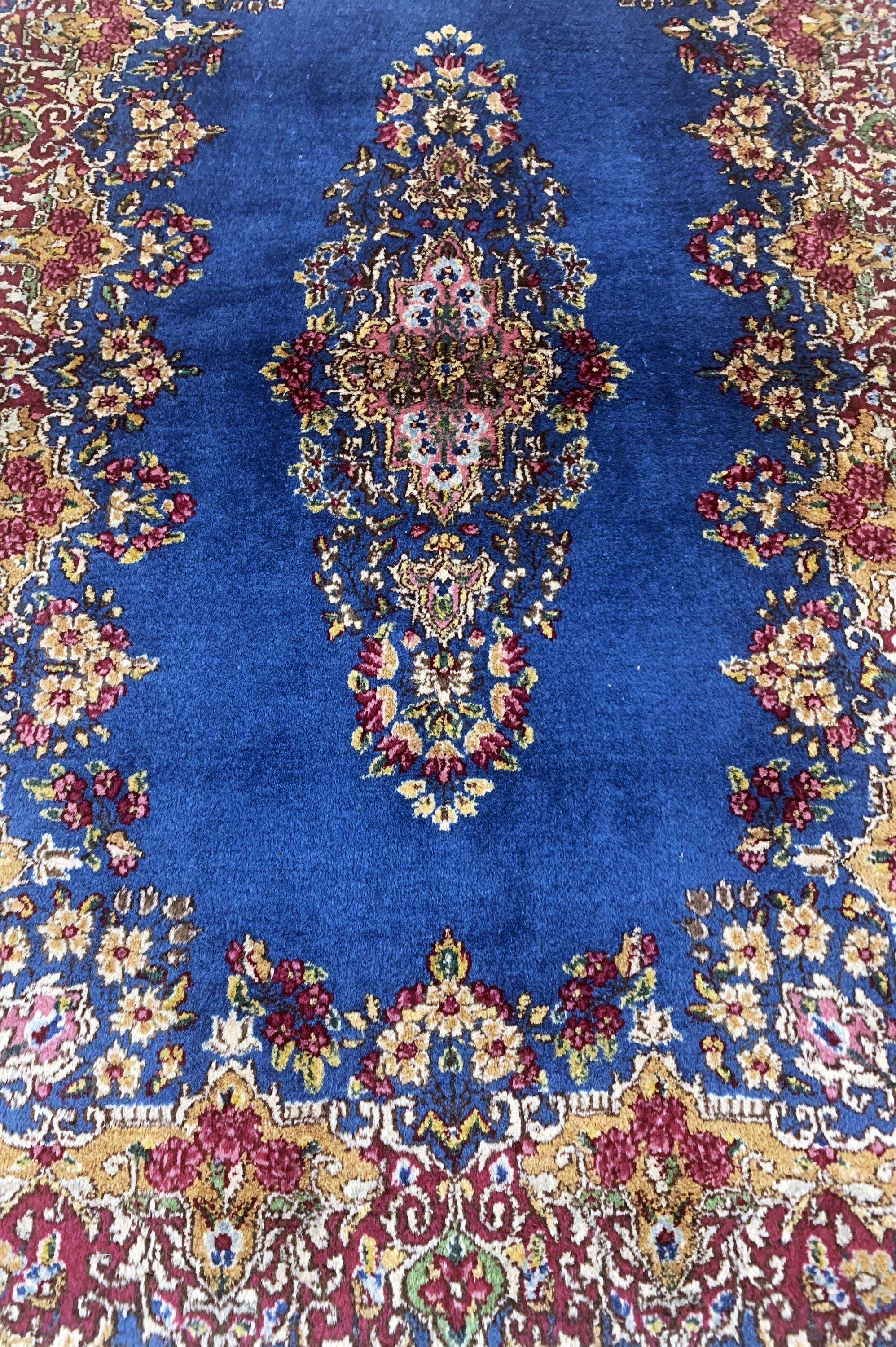 Detail c: Kerman"Lawar"fein, Persien, Mitte 20.Jhd, Korkwolle auf Baumwolle, ca. 143 x 92 cm, gereinigt, EHZ: 1-2