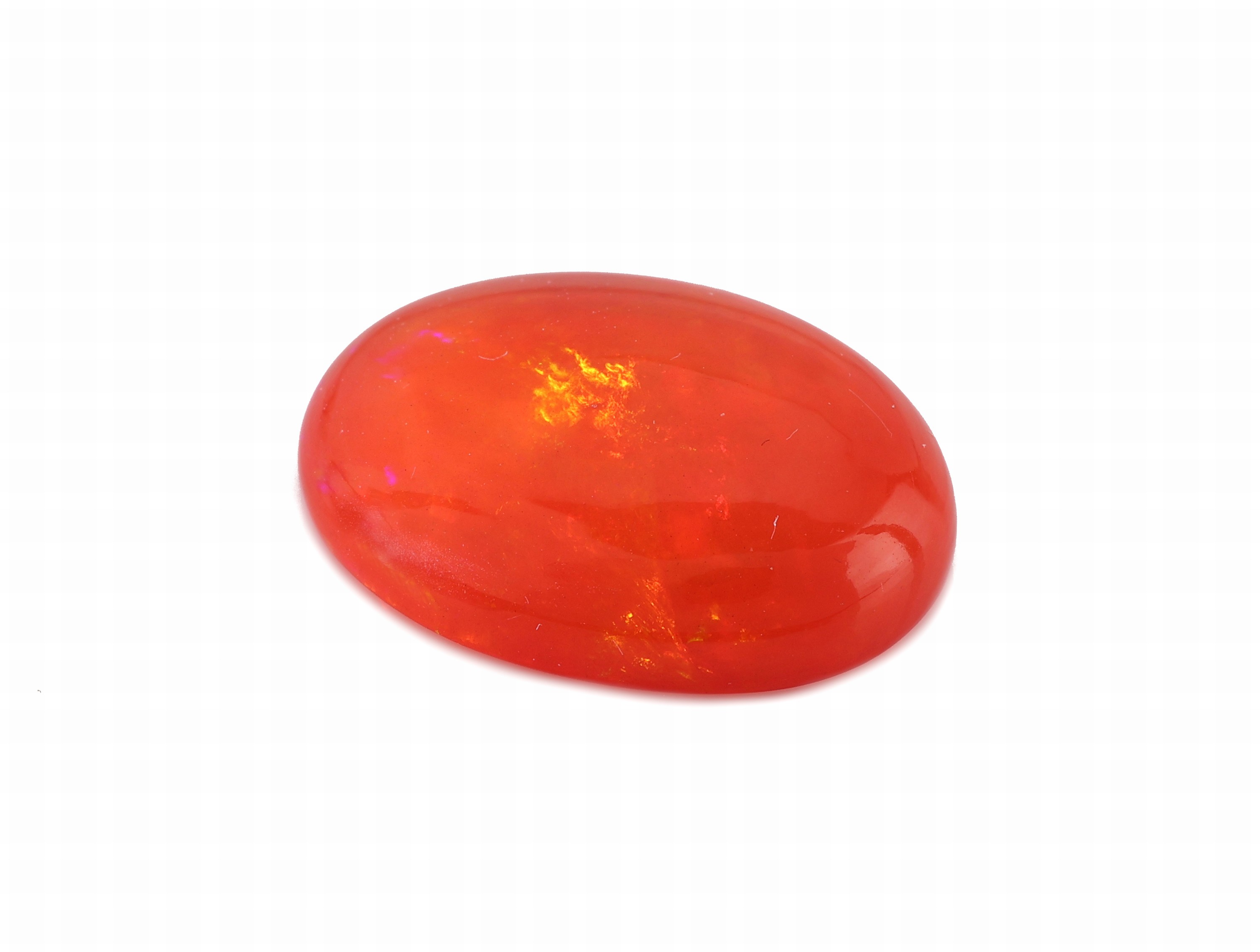Detail a: Loser roter Opal, ca. 11.39 ct, ovaler Cabochon, ca. 21.59 x 15.56 x 6.21 mm