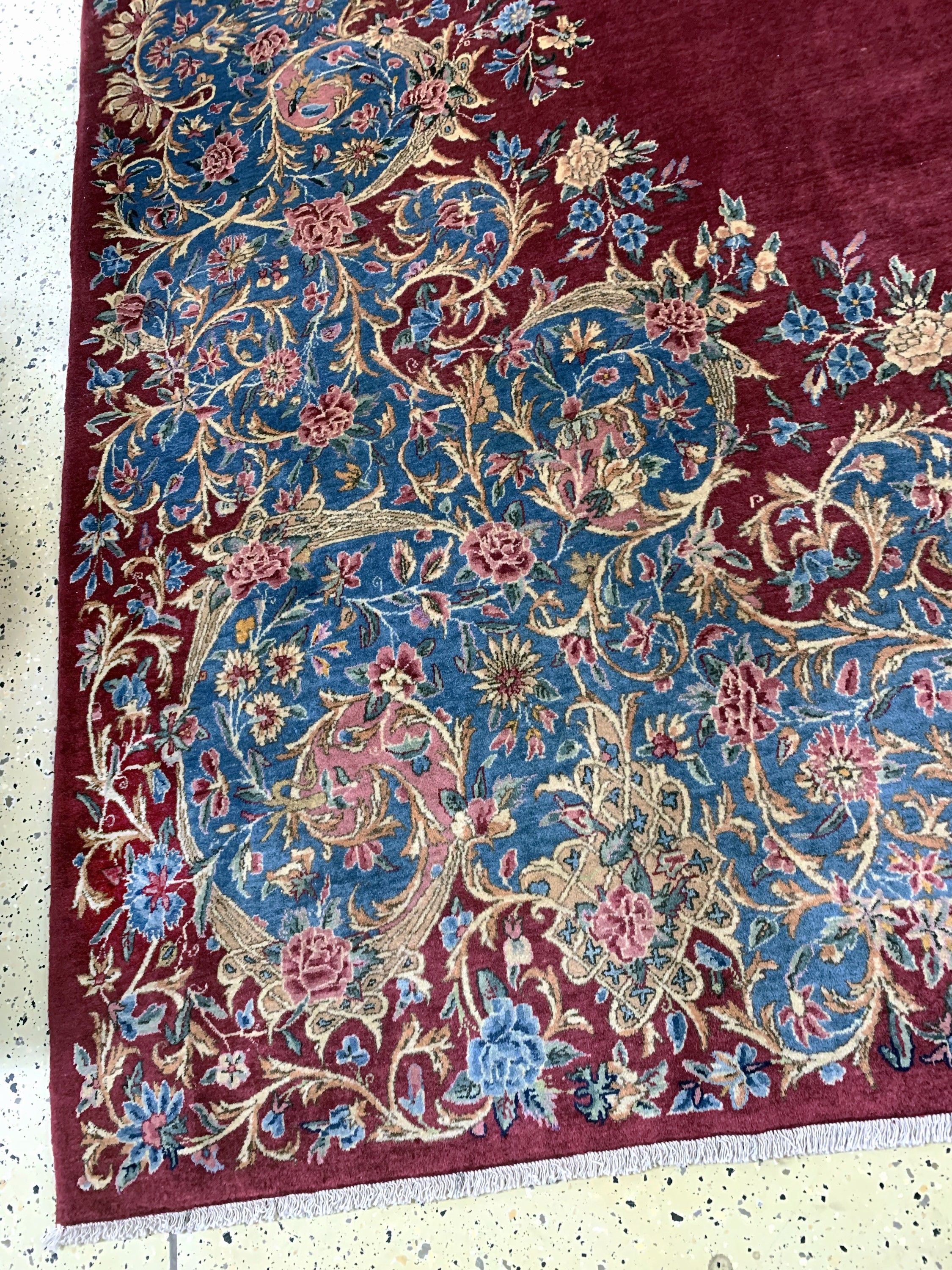 Detail c: Kerman Kork fein Persien, signiert"Ardjmandan", Anfang 20.Jhd, Korkwolleauf Baumwolle, ca. 400 x 290 cm, gereinigt, EHZ: 1-2(restauriert)
