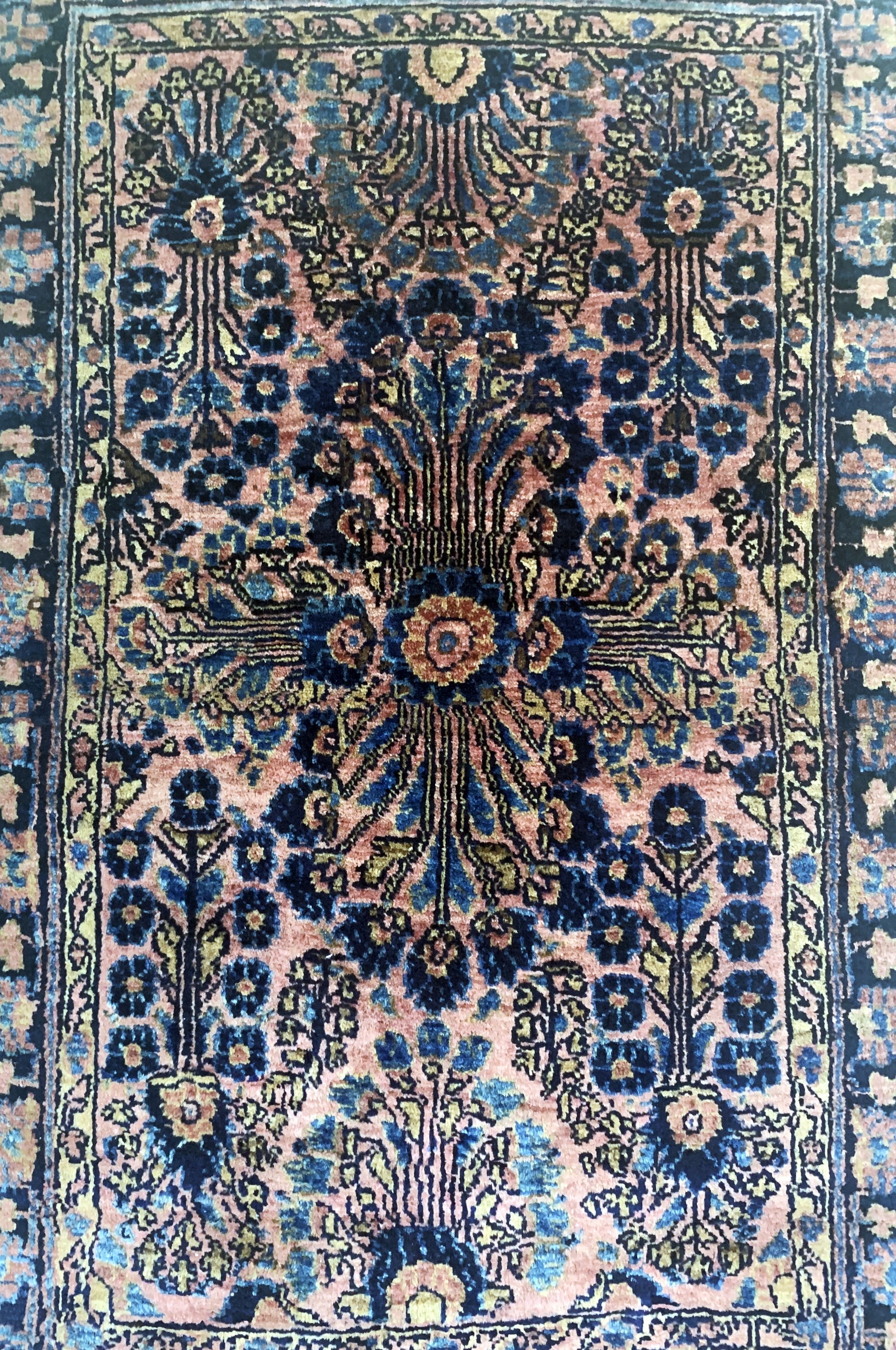 Detail d: 2 antike Persische Poshtis, Kerman & Sarogh, um 1900, Wolle auf Baumwolle, ca. 85 x60 cm, EHZ: 2