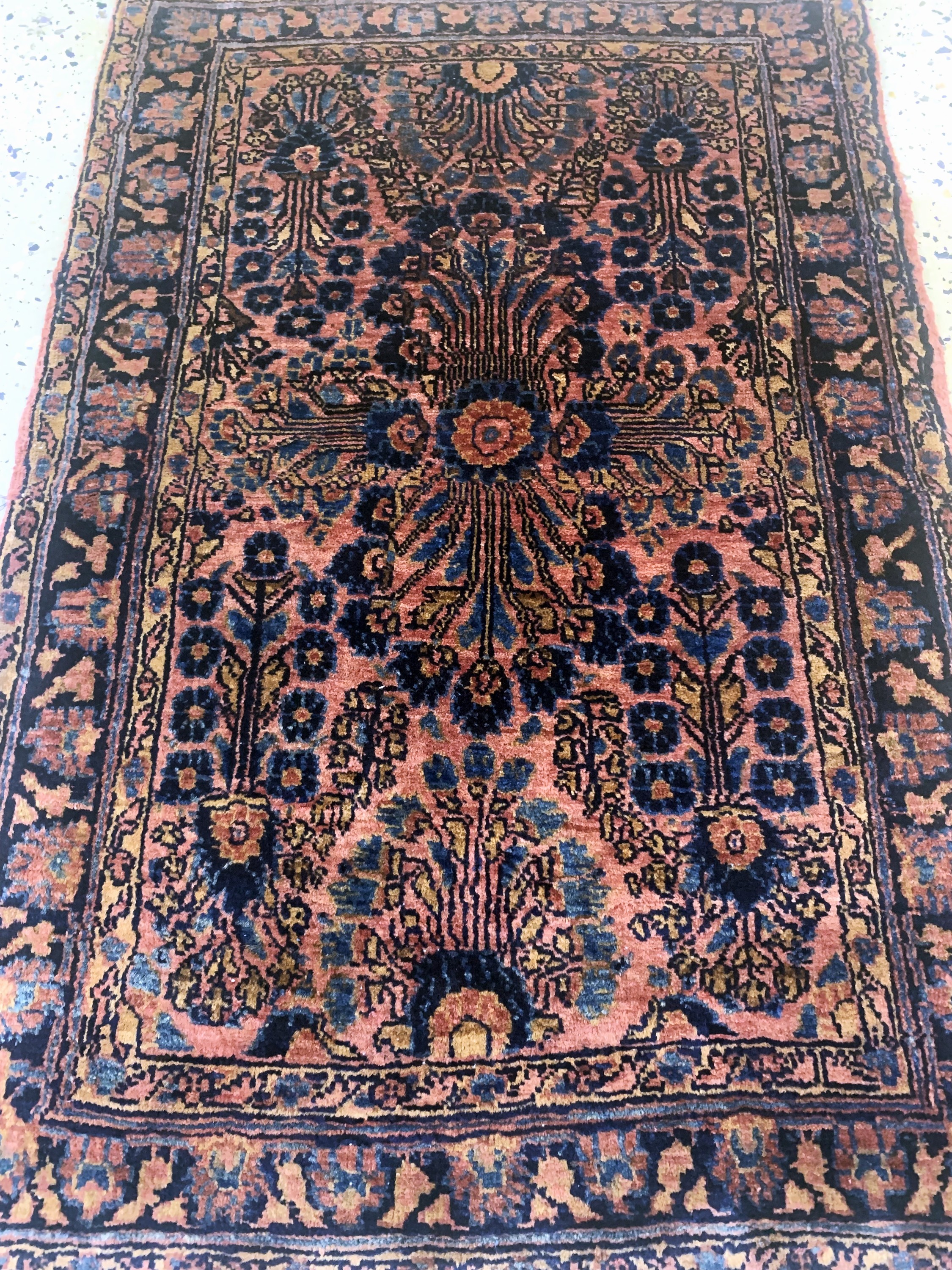 Detail e: 2 antike Persische Poshtis, Kerman & Sarogh, um 1900, Wolle auf Baumwolle, ca. 85 x60 cm, EHZ: 2