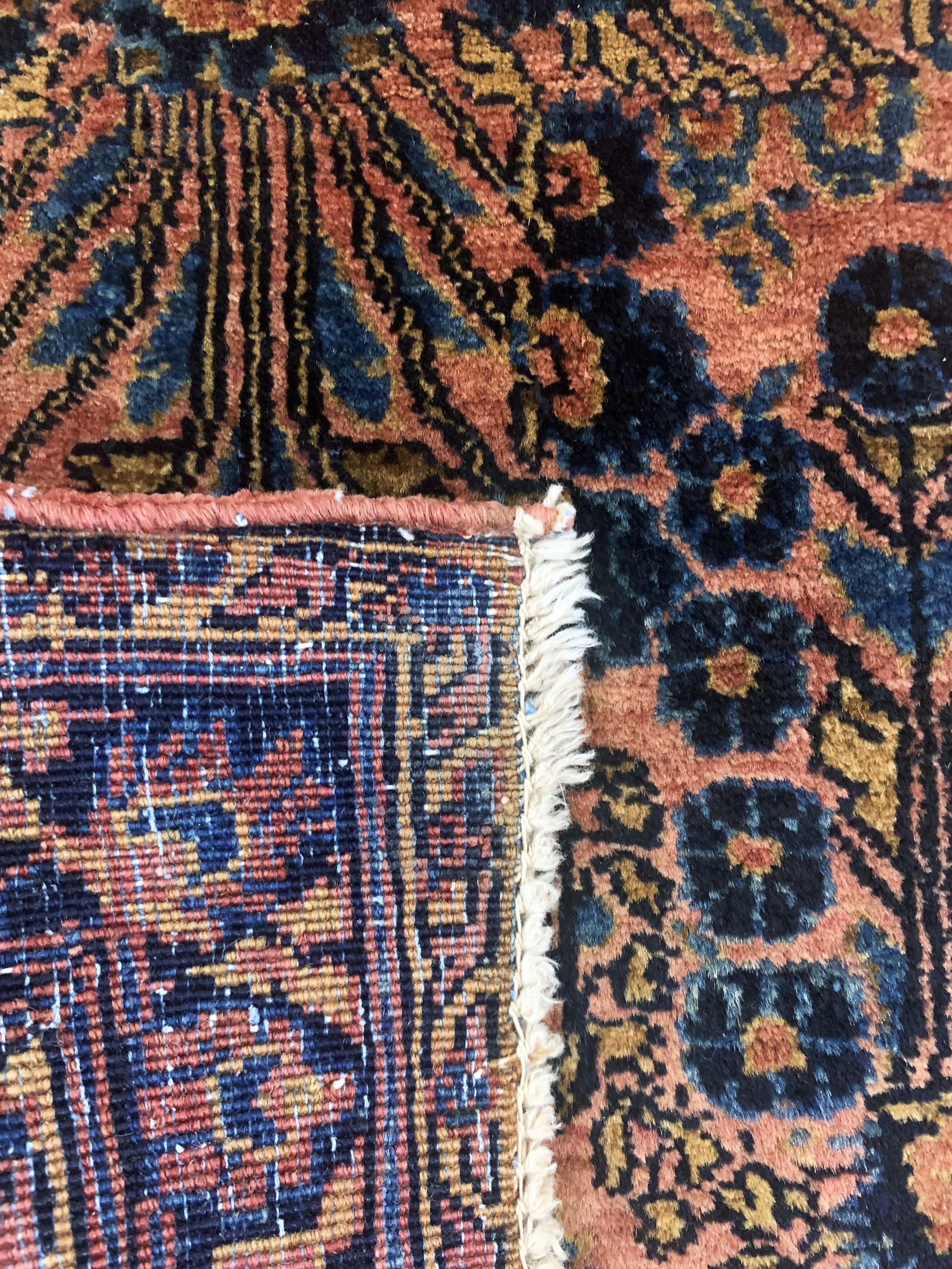 Detail f: 2 antike Persische Poshtis, Kerman & Sarogh, um 1900, Wolle auf Baumwolle, ca. 85 x60 cm, EHZ: 2