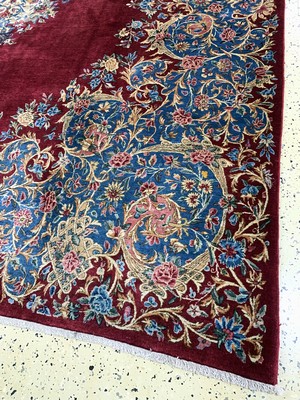 26975854a - Kerman Kork fein Persien, signiert´Ardjmandan´, Anfang 20.Jhd, Korkwolleauf Baumwolle, ...