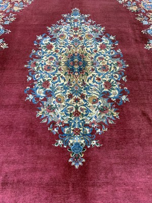 26975854d - Kerman Kork fein Persien, signiert´Ardjmandan´, Anfang 20.Jhd, Korkwolleauf Baumwolle, ...