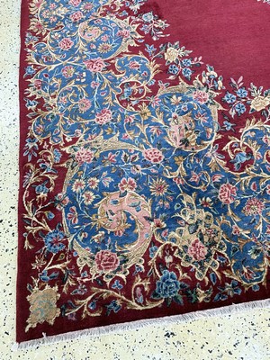 26975854g - Kerman Kork fein Persien, signiert´Ardjmandan´, Anfang 20.Jhd, Korkwolleauf Baumwolle, ...