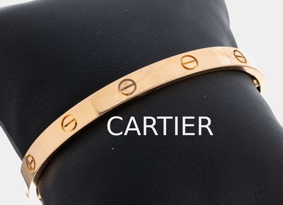 Image 18 kt Gold CARTIER Armreif, RoseG 750/000, aus der LOVE-Serie, ca. 6.5 x 5.5 cm, sign. ...