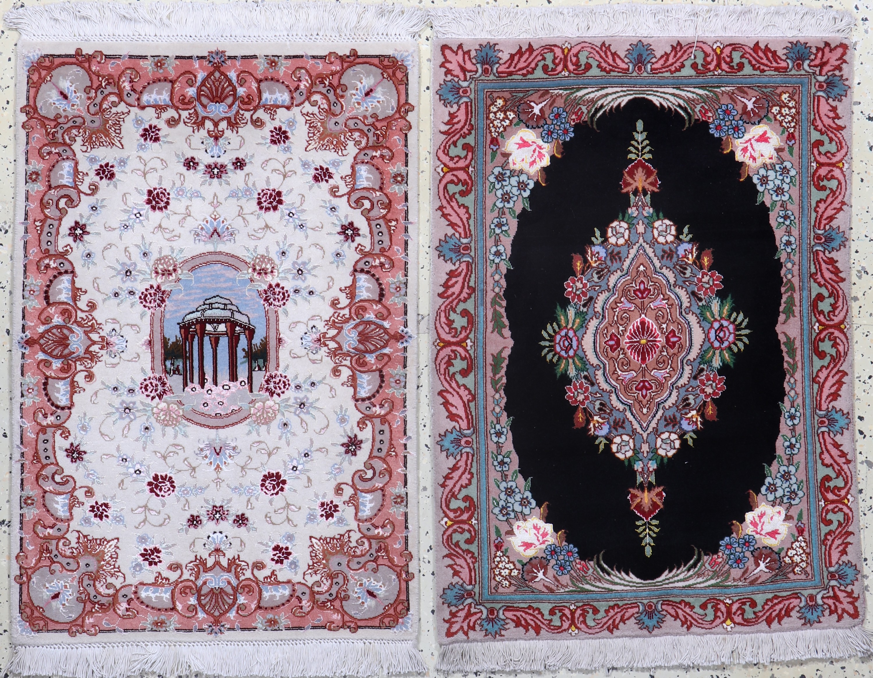 1 paar Täbriz fein(50 Raj), Persien, Ende 20.Jhd, Korkwolle mit Seide, ca. 90 x 63 cm, nahezu neuwertig