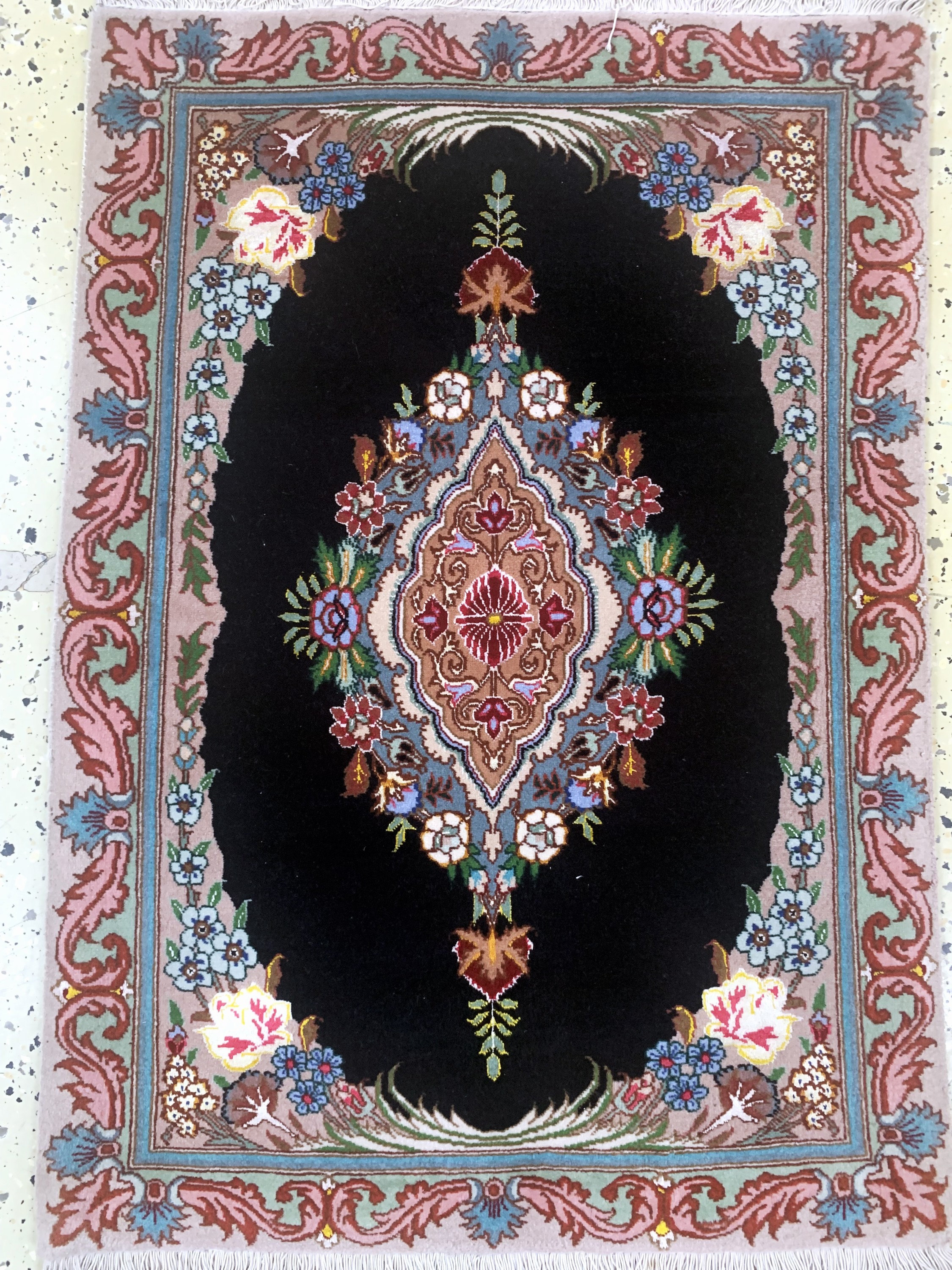 Detail d: 1 paar Täbriz fein(50 Raj), Persien, Ende 20.Jhd, Korkwolle mit Seide, ca. 90 x 63 cm, nahezu neuwertig