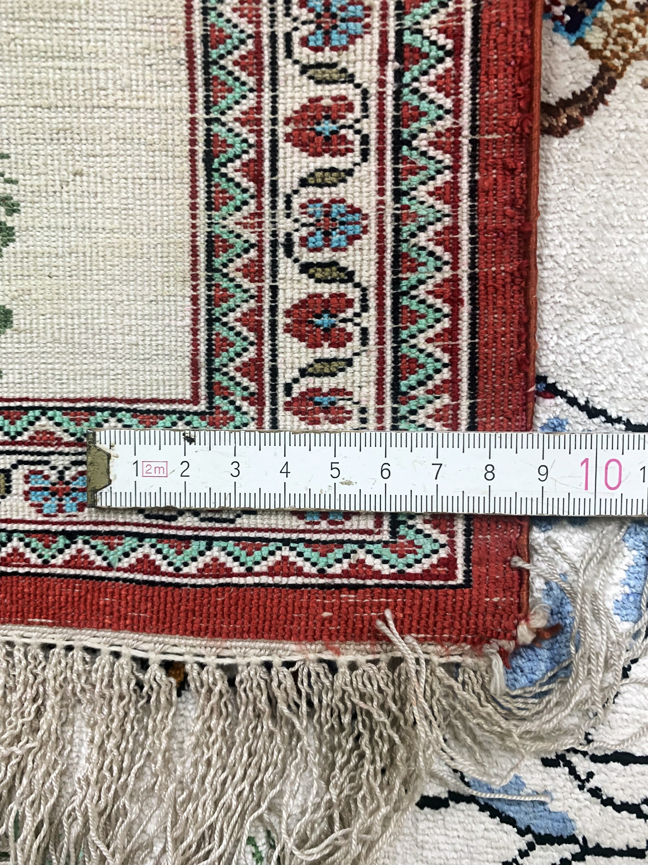 Detail b: 1 paar Ghom Seide, Persien, Mitte 20.Jhd, reine Naturseide, ca. 90 x 60 cm, nahezu neuwertig